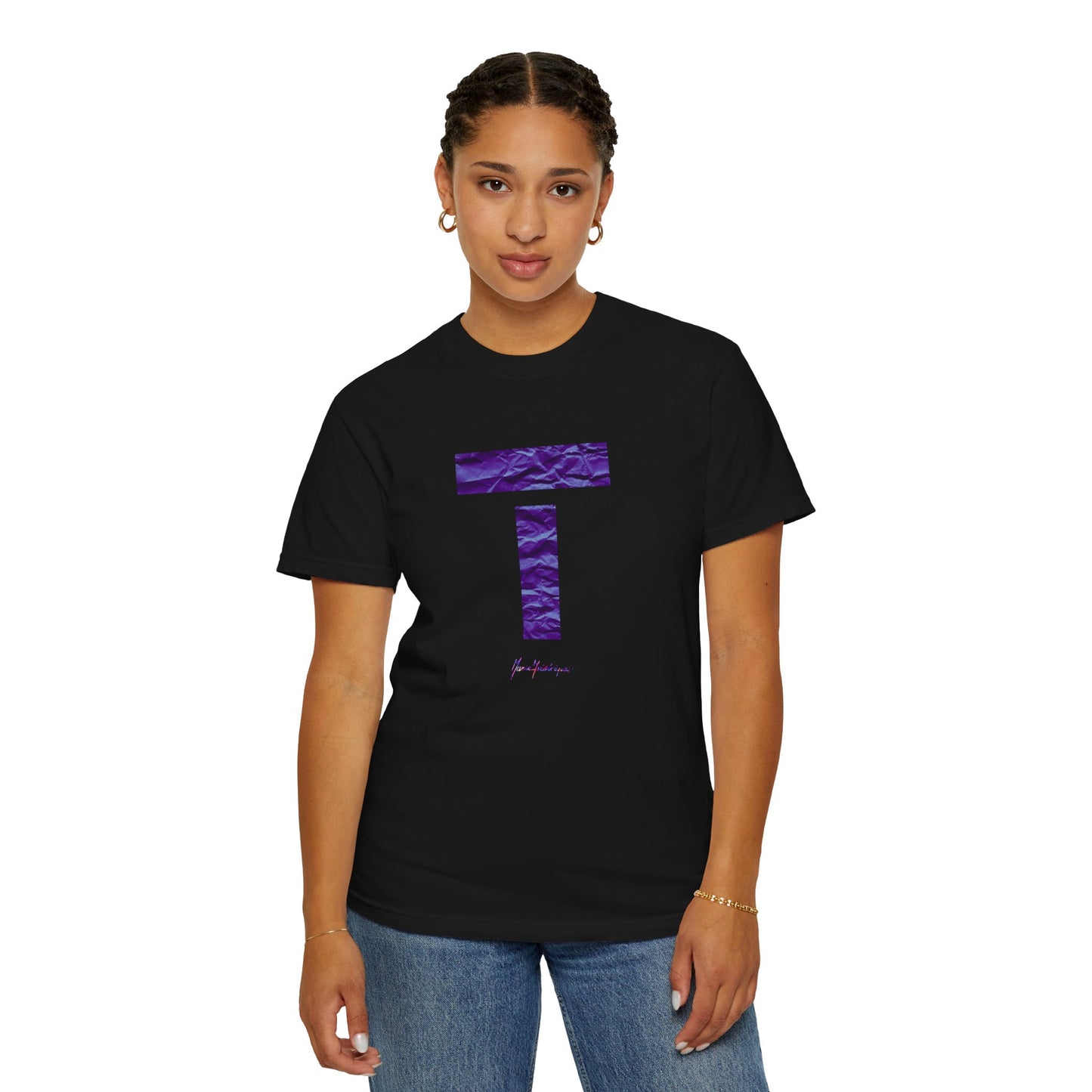 T symbol in violet, Star energy Unisex Garment-Dyed T-shirt by artist Marie Frederique