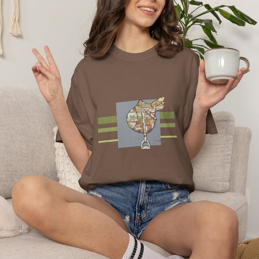 Equestrian Saddle patchwork T-Shirt by artist Marie Frederique