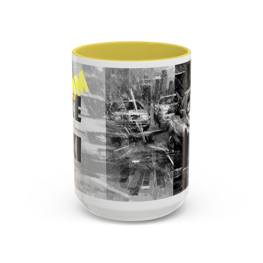 Taxi, Mom, Dad - City Scape Cabs by Artist Marie Frederique
