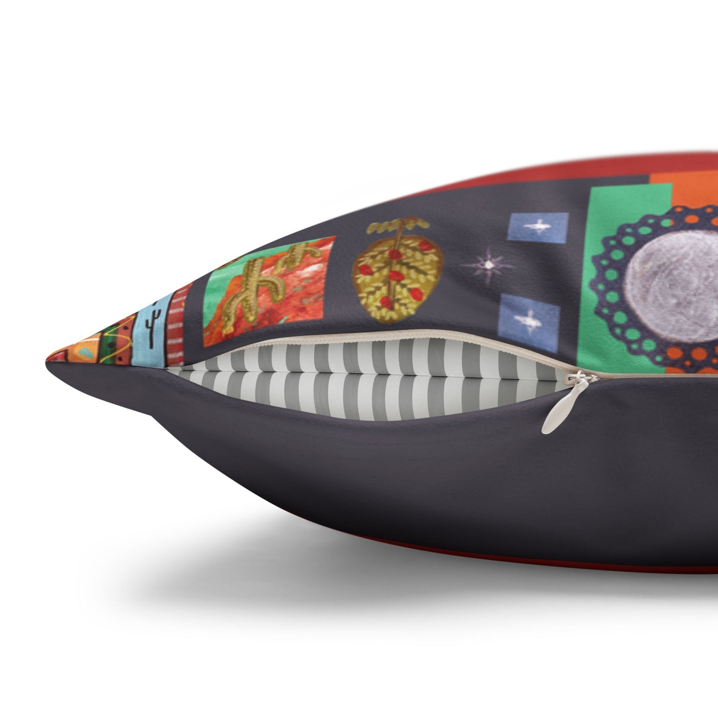 Fiesta Nightscape Faux Suede Pillowcase by artist Marie Frederique