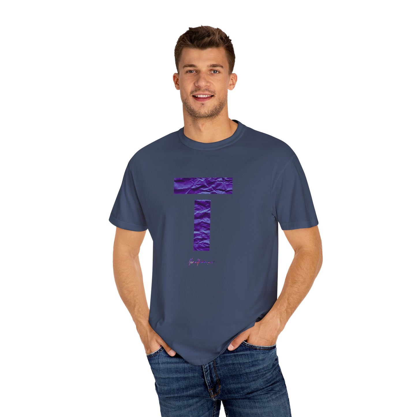 T symbol in violet, Star energy Unisex Garment-Dyed T-shirt by artist Marie Frederique