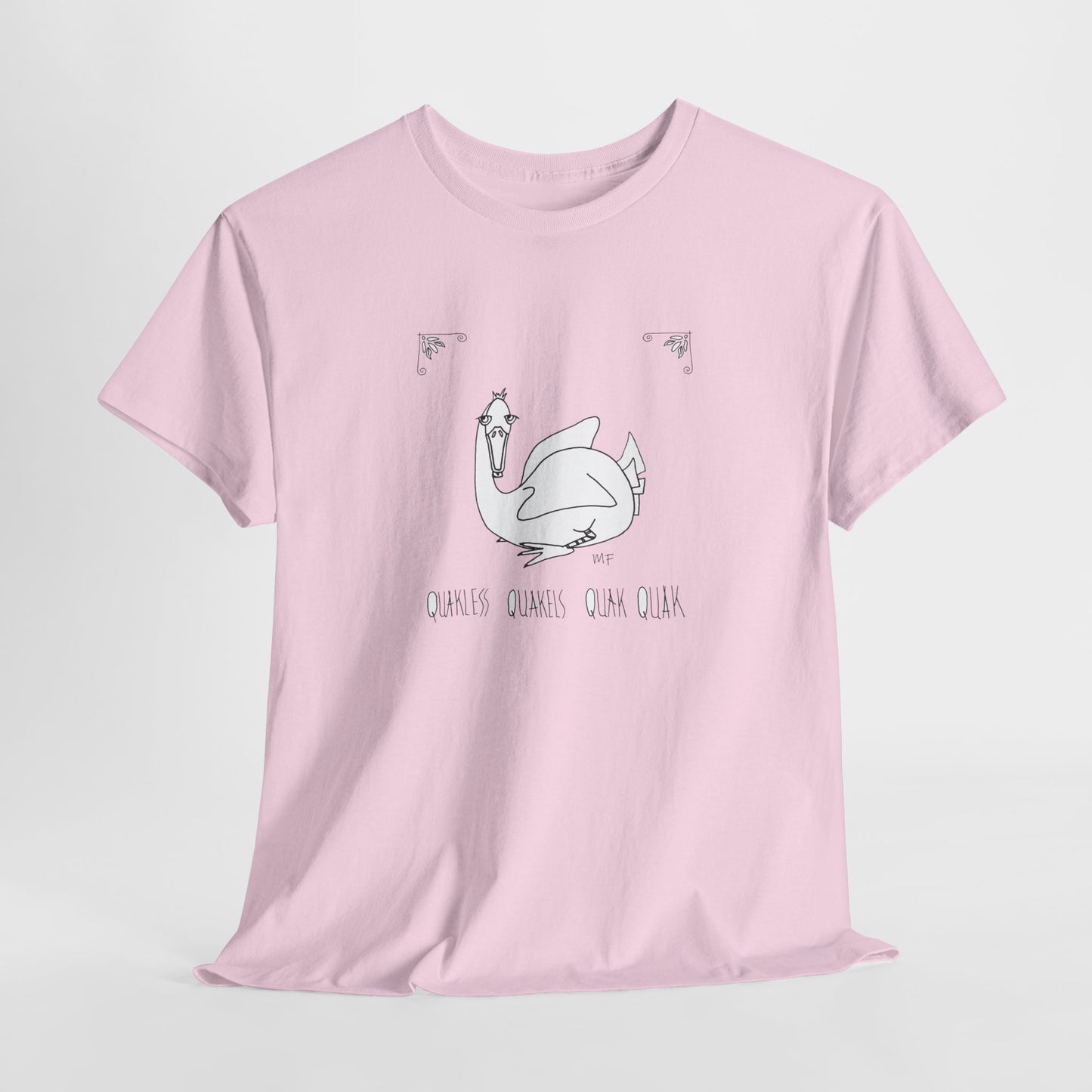 Duck lovers "Quakless Quakels Quak Quak" - Unisex Heavy Cotton Tee (Sizes S to 5XL) by artist Marie Frederique