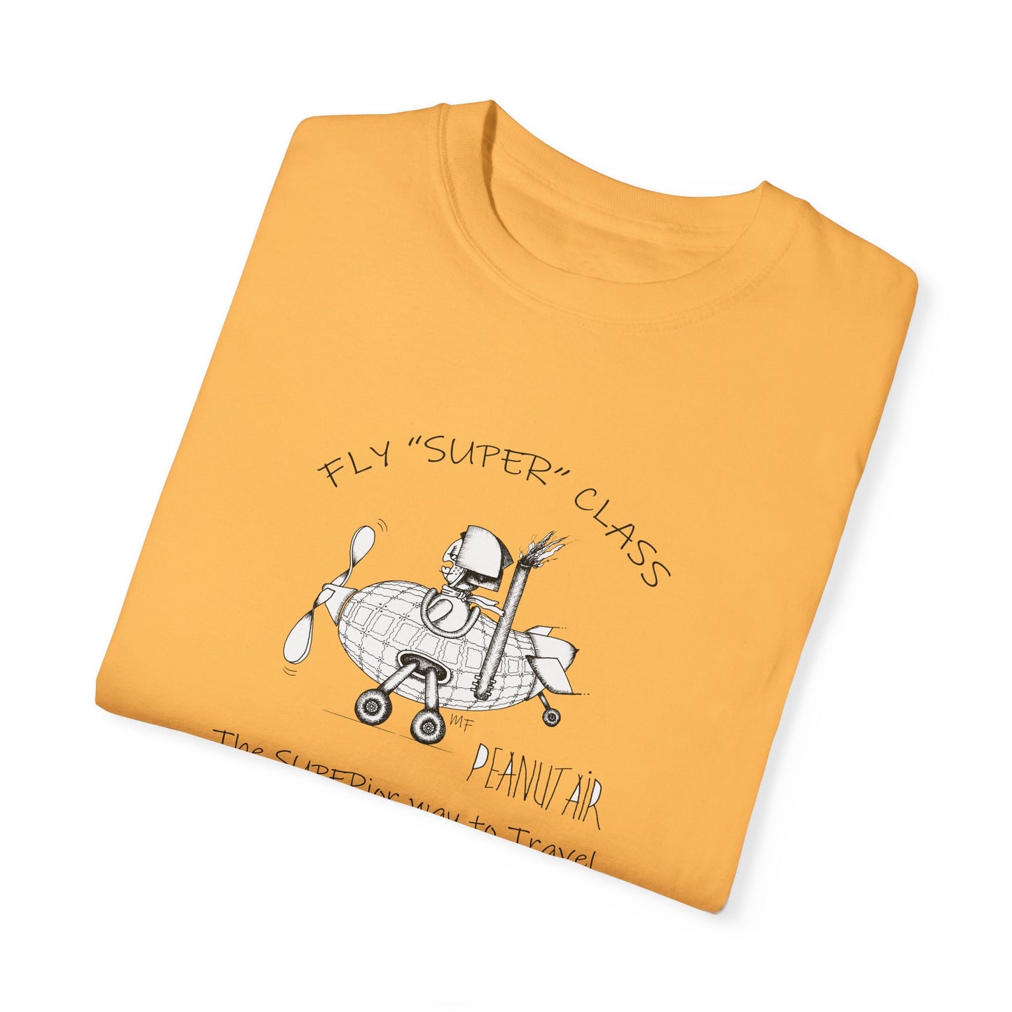 PEANUT AIR, The Superior way to travel, Unisex Garment-Dyed T-shirt by artist Marie Frederique