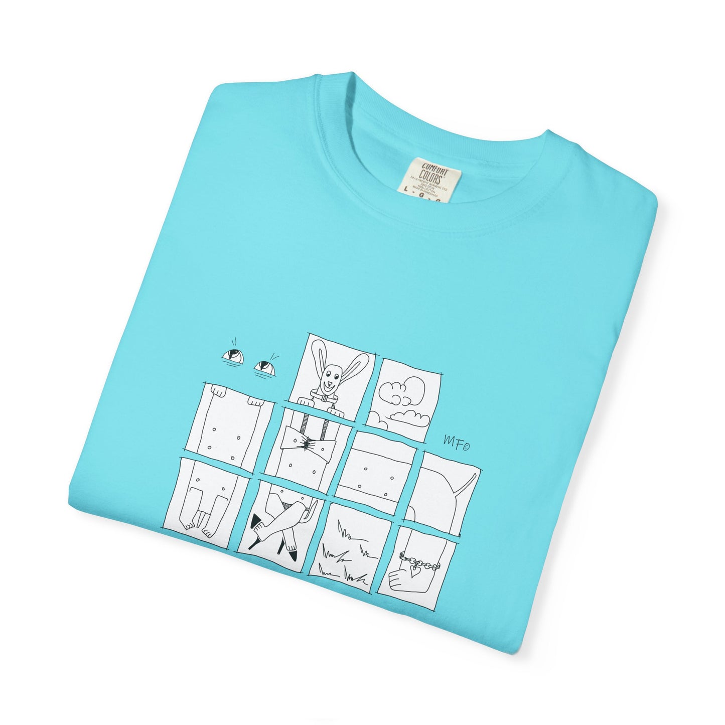 Dog lovers, Comic Dachshund Panel Graphic Tee (Cute Animal Sketches) by artist Marie Frederique