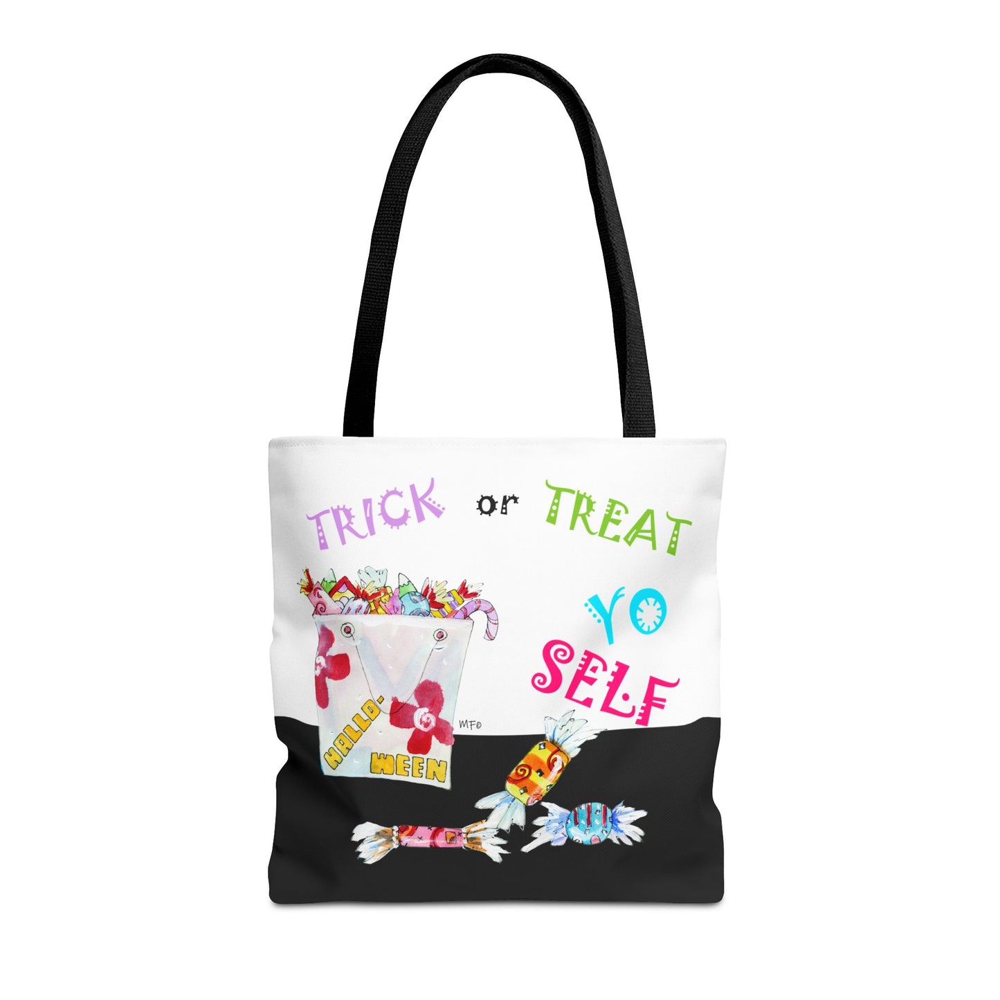 Halloween "Trick or Treat Yo Self" - Tote Bag by artist Marie Frederique