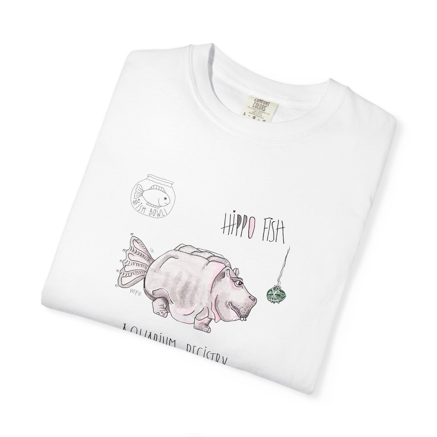 Hippo Fish Unisex T-shirt - The Fishbowl Collection by artist Marie Frederique