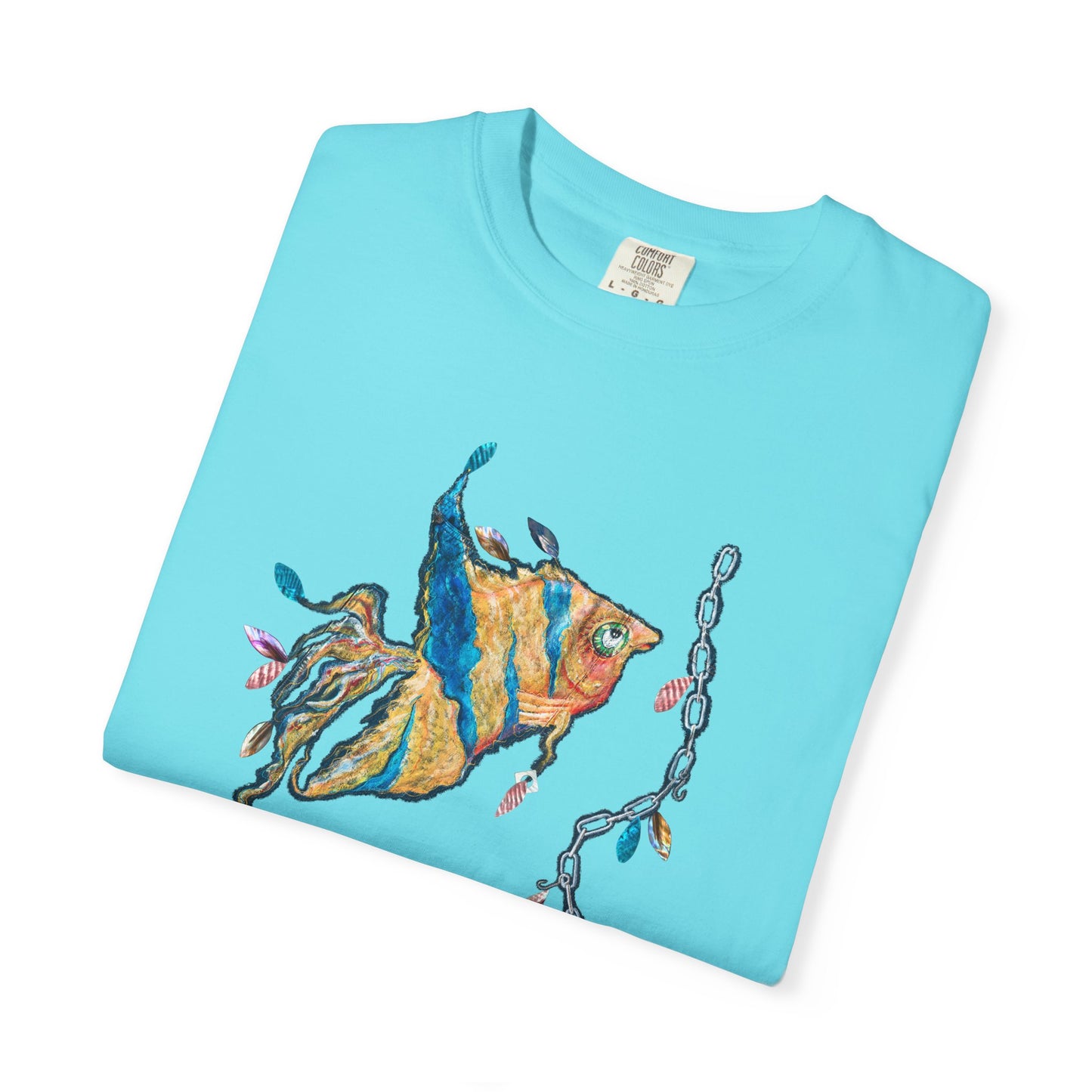 Angelfish Watercolor Tee — Artistic Tropical Fish T-Shirt by artist Marie Frederique