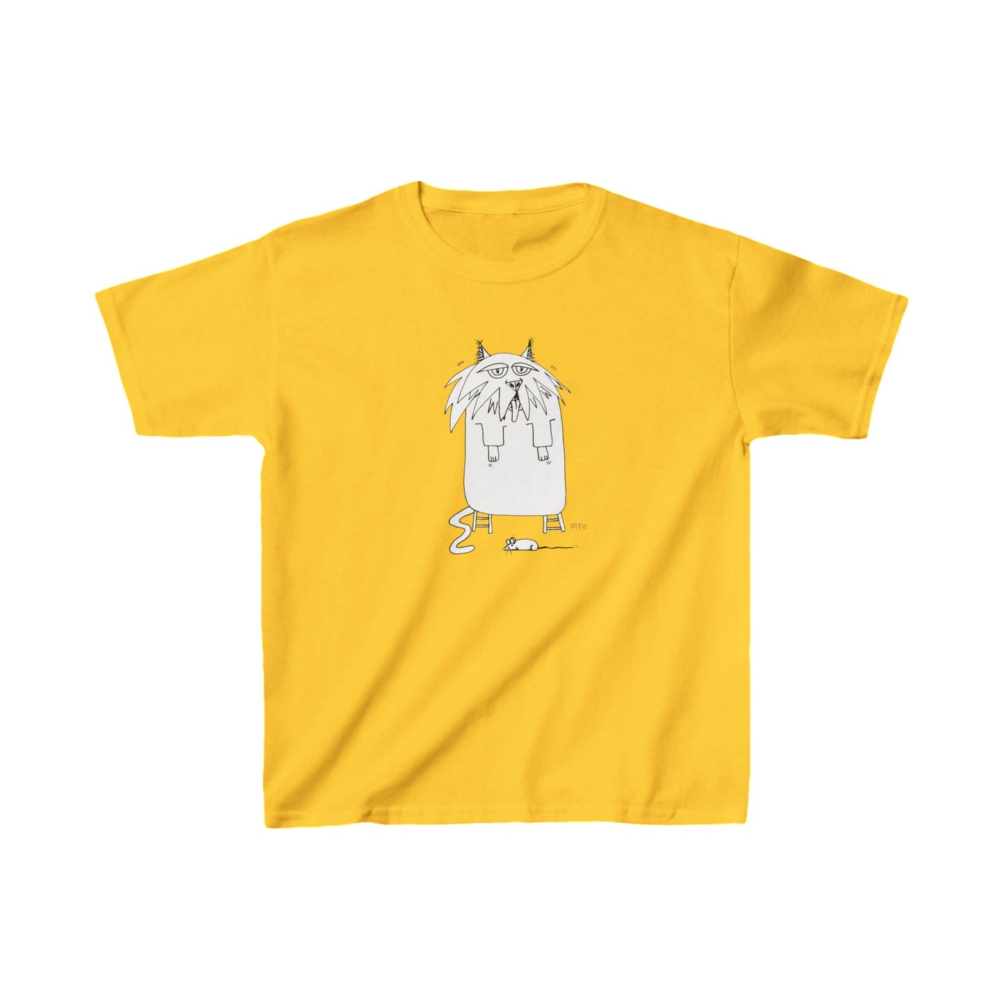 Cat and Mouse, Kids Heavy Cotton™ Tee by artist Marie Frederique