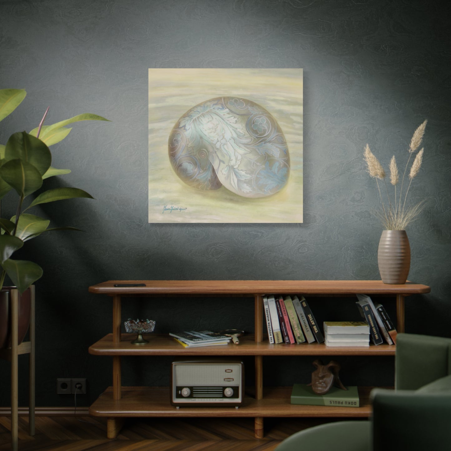 Serene Shell 1 printed Art Canvas by artist Marie Frederique