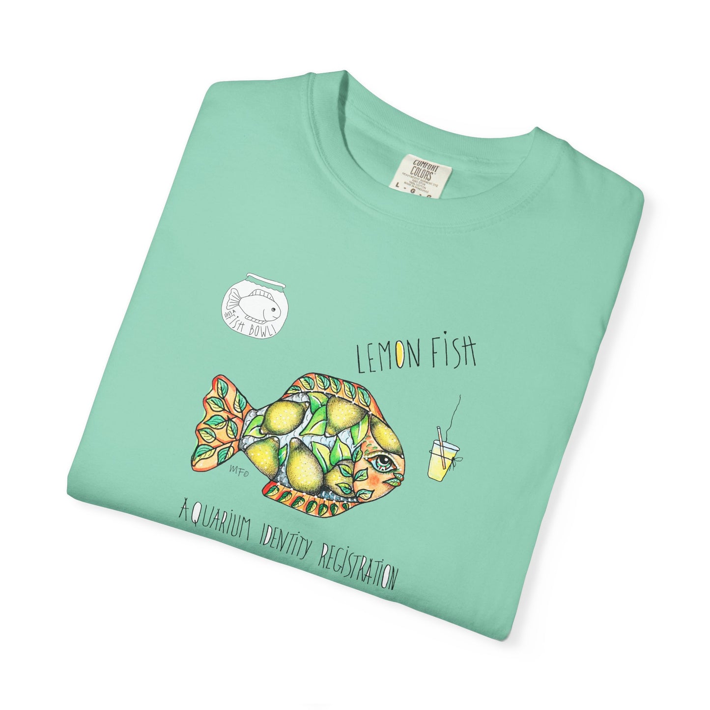 Lemon Fish Unisex T-shirt - The Fishbowl Collection by artist Marie Frederique