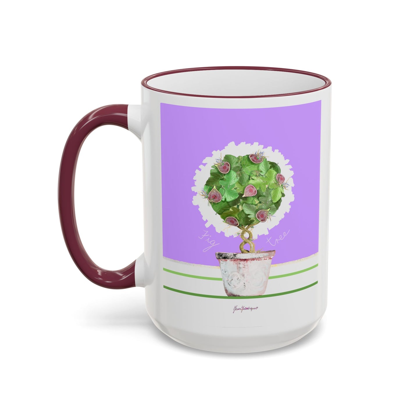 Fig Topiary Mug — Garden Bouquet Coffee Cup (11oz/15oz) by artist Marie Frederique