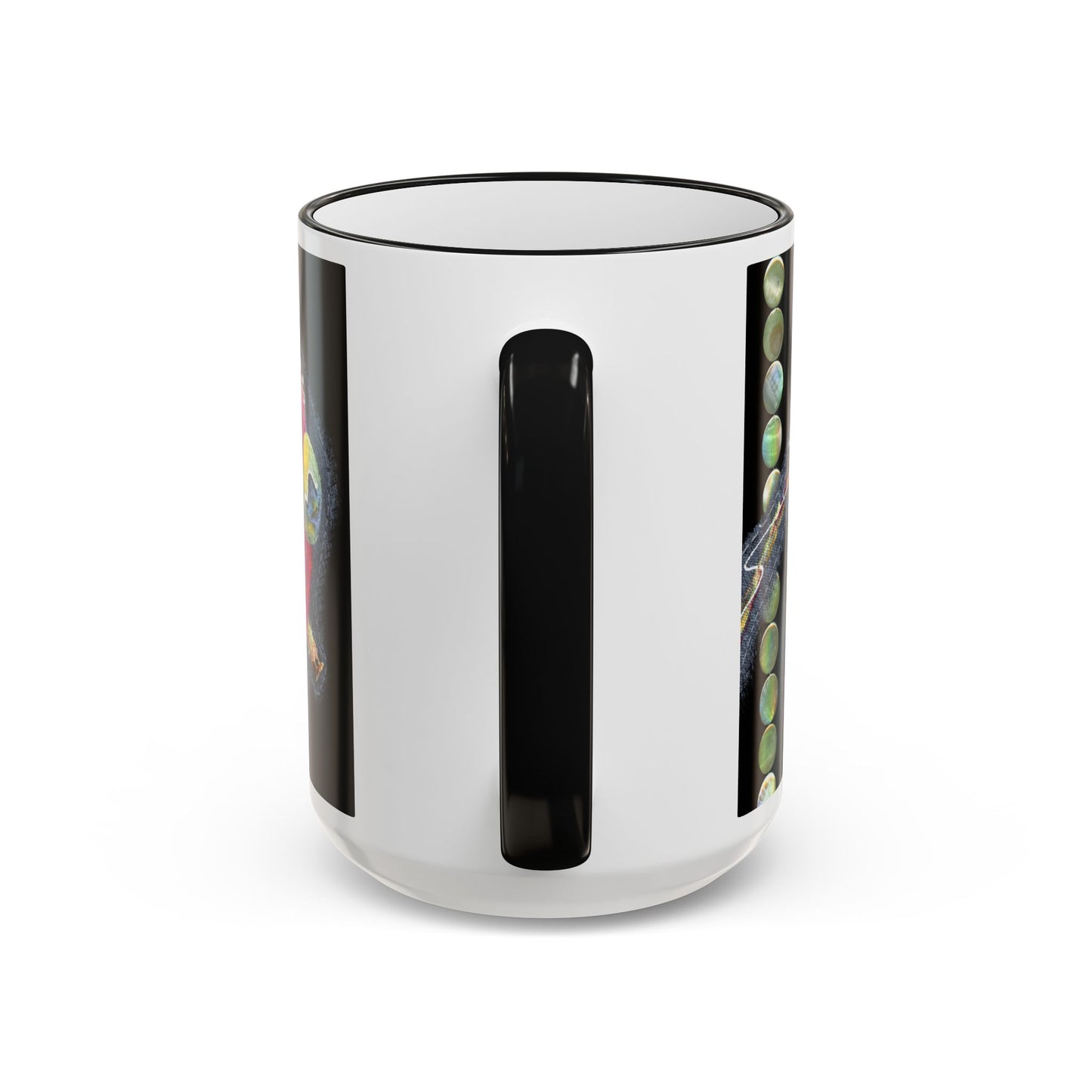 Rose fish Accent Rim Mug – Artistic Aquarium Coffee Cup (11oz & 15oz) by artist Marie Frederique