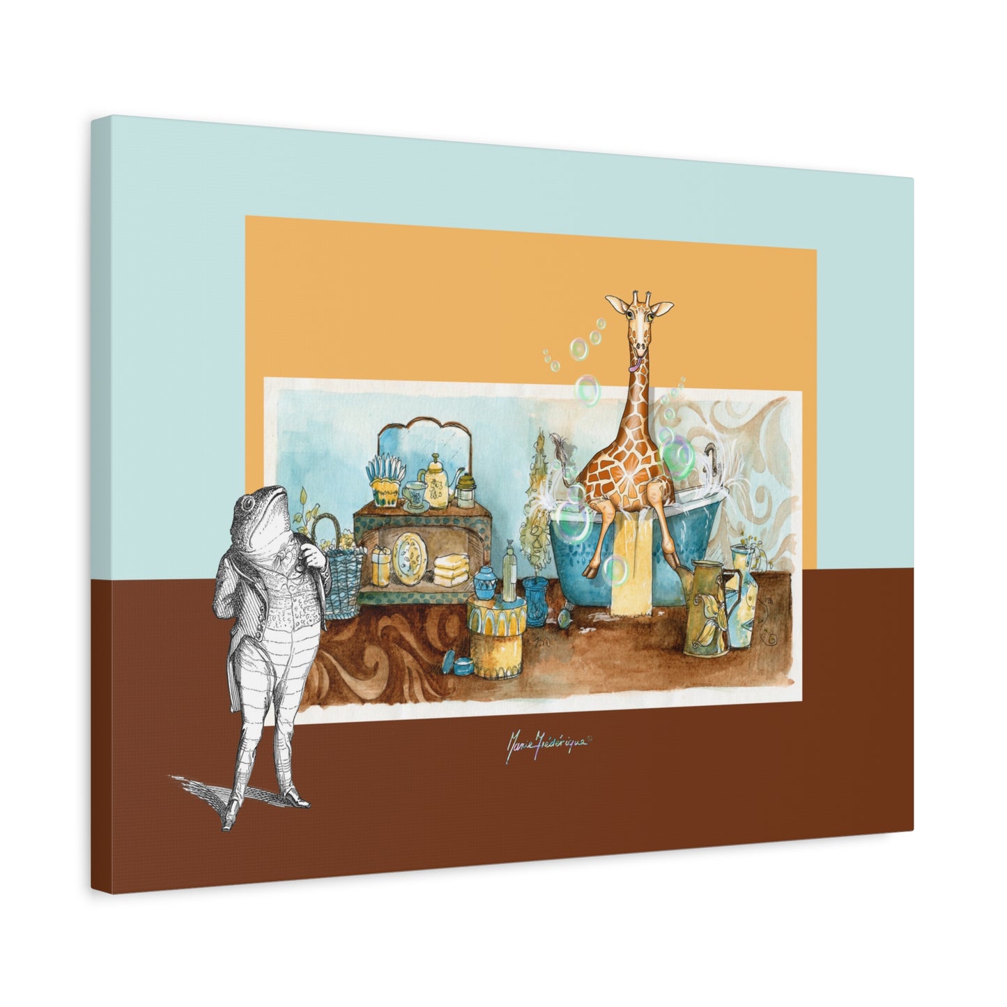 Giraffe Nursery Canvas Wall Art - Baby Room Decor by artist Marie Frederique