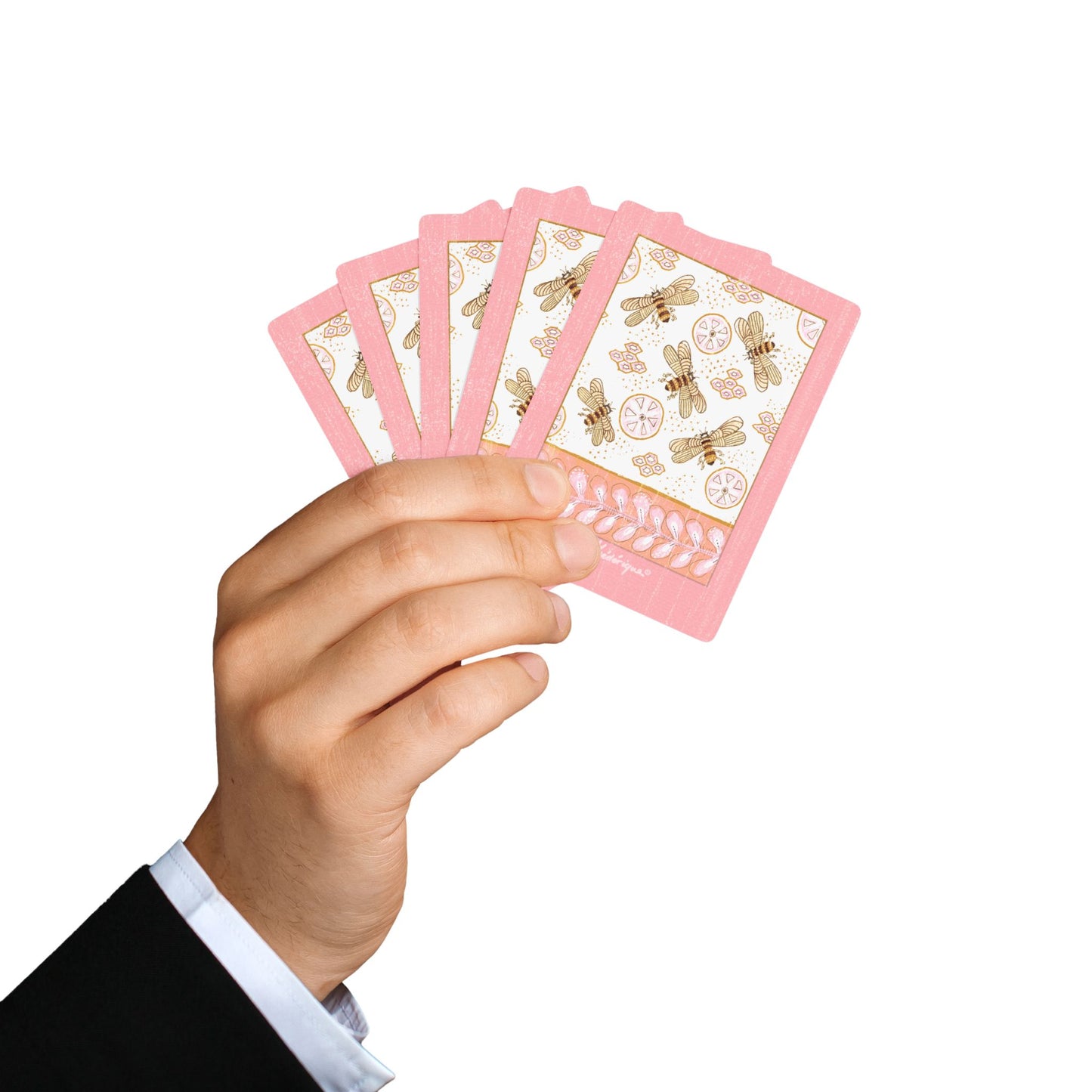 Honey Bee Antiqued Elegant Bridge/Poker Playing Cards Set - Unique Designs for Game Nights by artist Marie Frederique