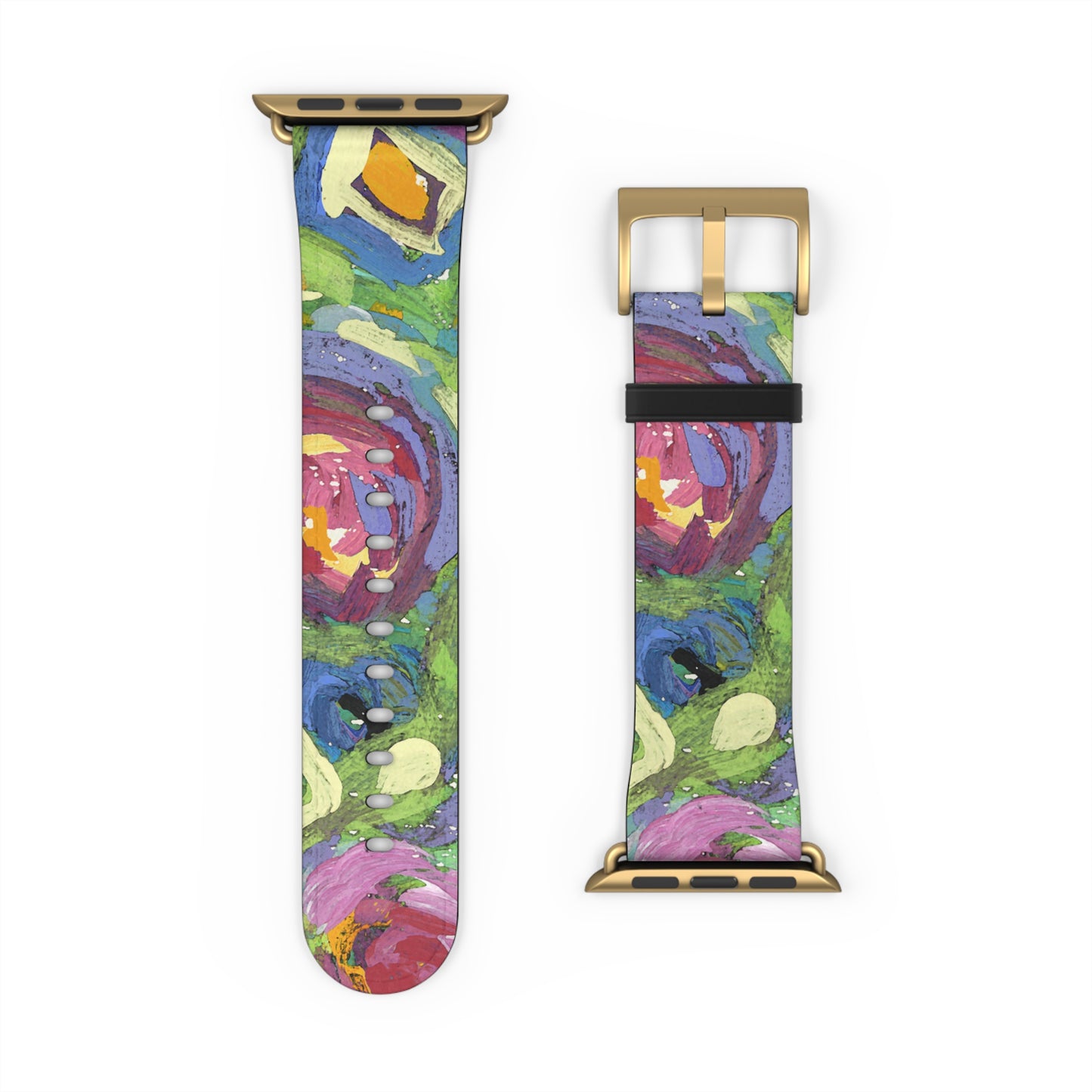 Abstract Series, Pretty & Fun multicolored faux leather Watch Band by artist Marie Frederique