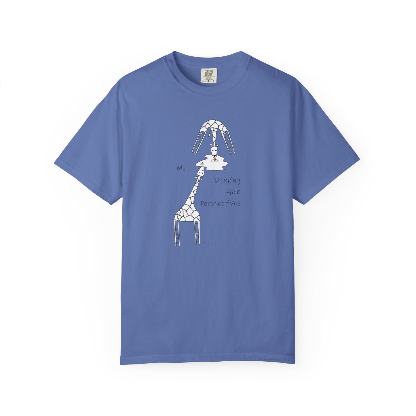 Giraffe T-shirt "My Drinking Hole Perspectives" - by artist Marie Frederique