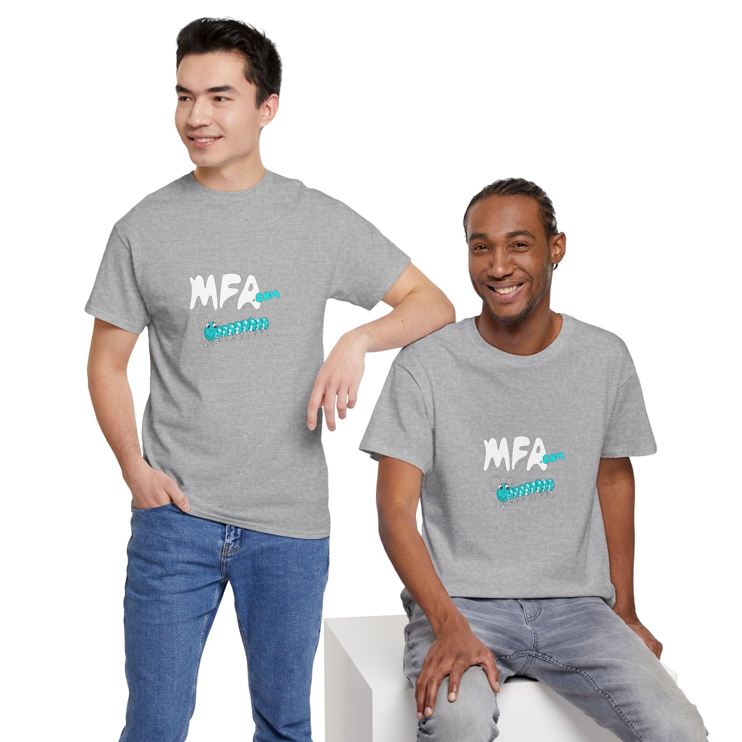 Caterpillar Cute Graphic Tee — 'MFA Squirm' Minimalist T-Shirt by artist Marie Frederique