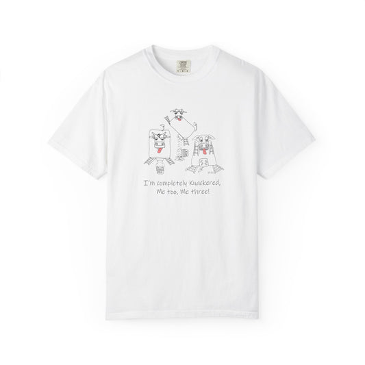 Cow lovers Unisex T, British humor 3 Knackered Dairy cows - Garment-Dyed T-shirt by artist Marie Frederique