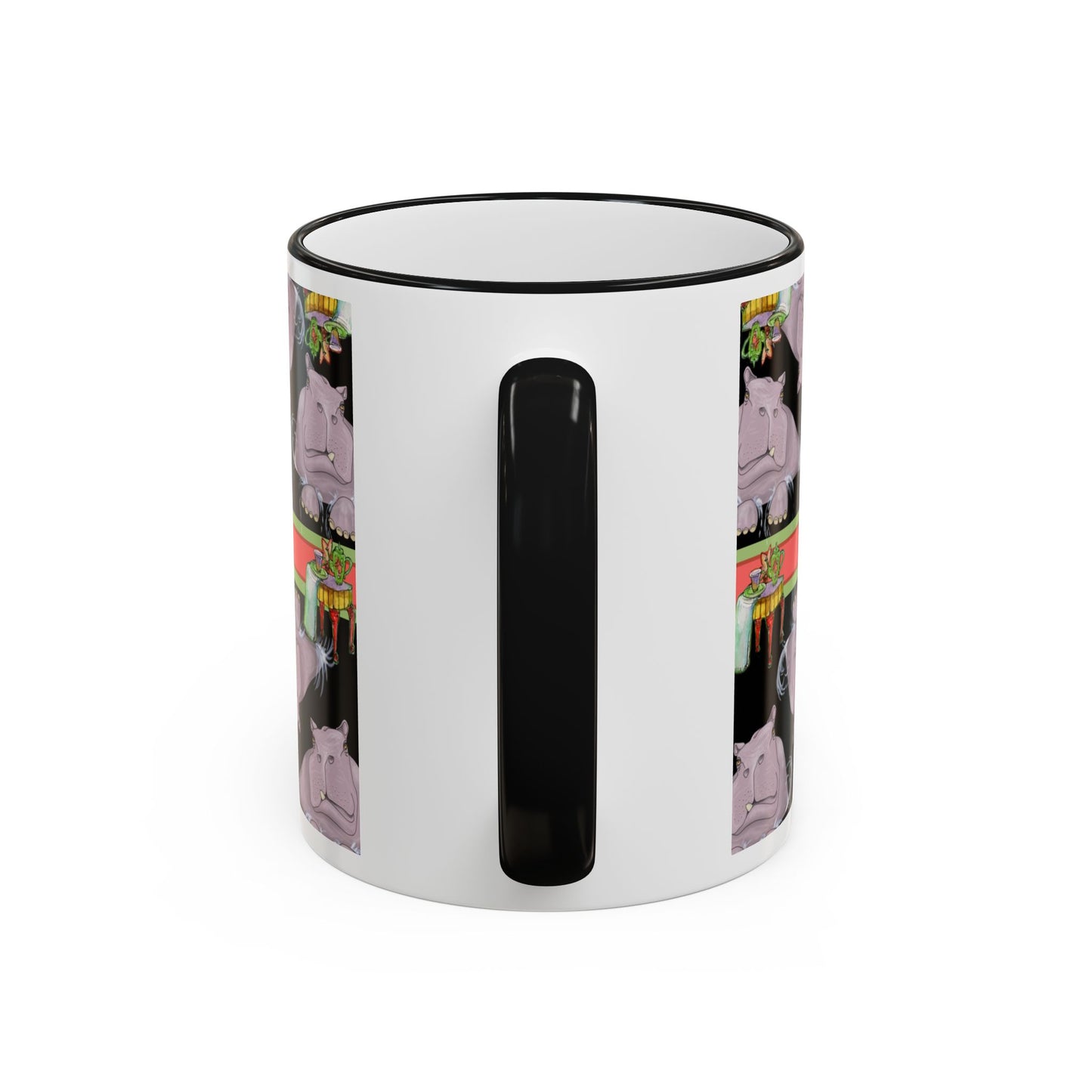 Hippo Repeat Design Gift Mug (11oz/15oz) by artist Marie Frederique