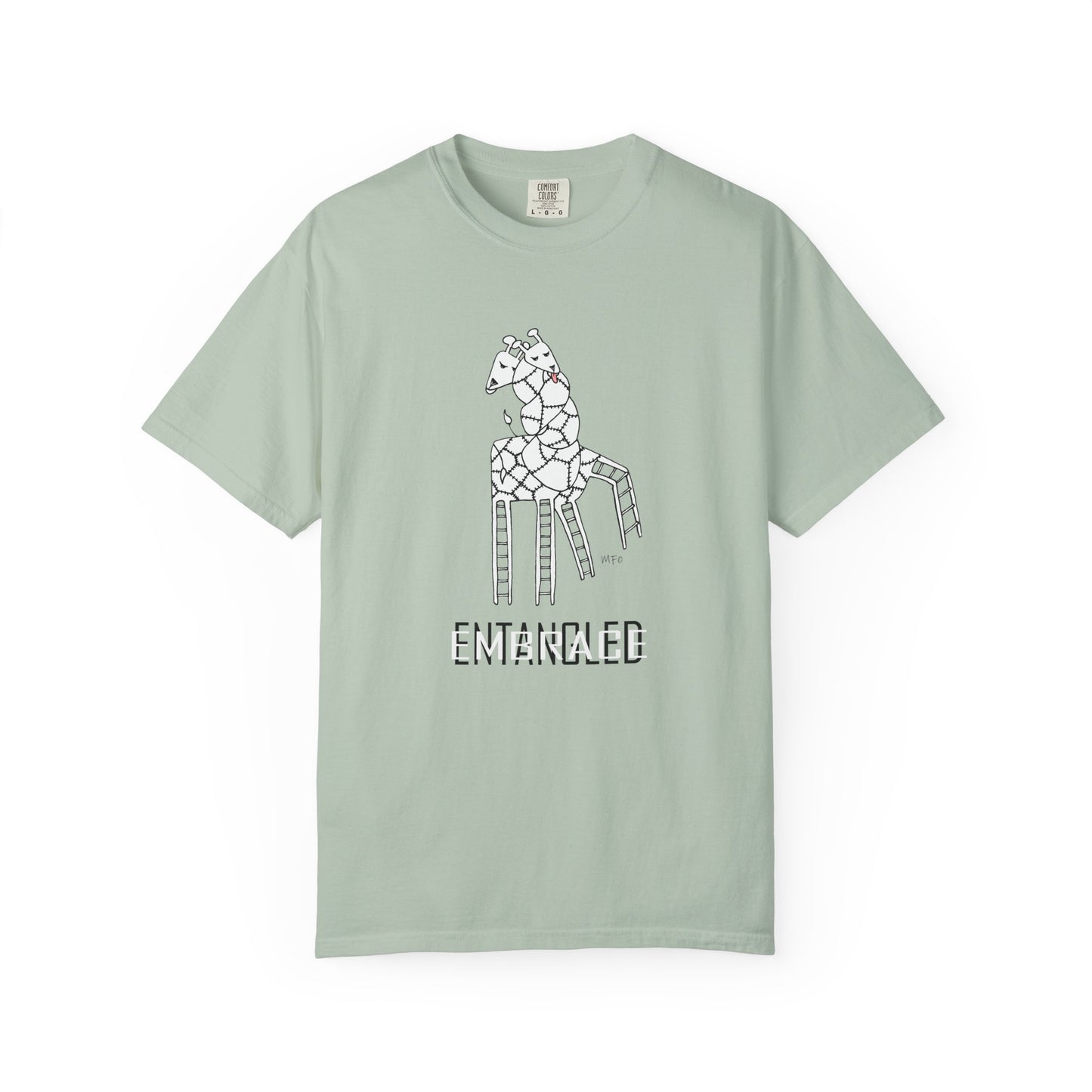 Entangled Embrace Giraffe T-shirt by artist Marie Frederique
