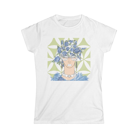 Sabrina, Floral Goddess Tee by artist Marie Frederique