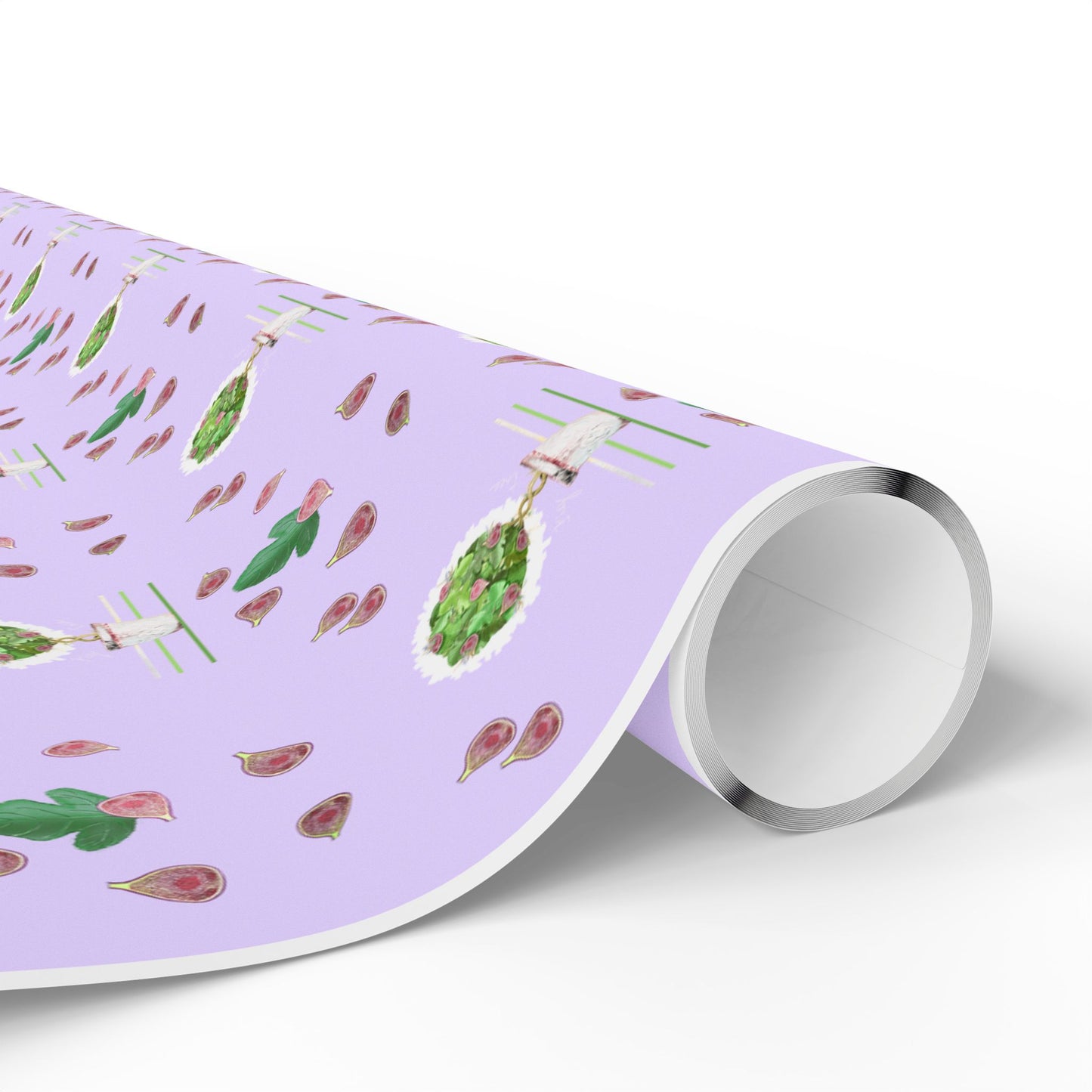 Wrapping Paper Roll — Pastel Fig Topiary Pattern (Lavender) by artist Marie Frederique