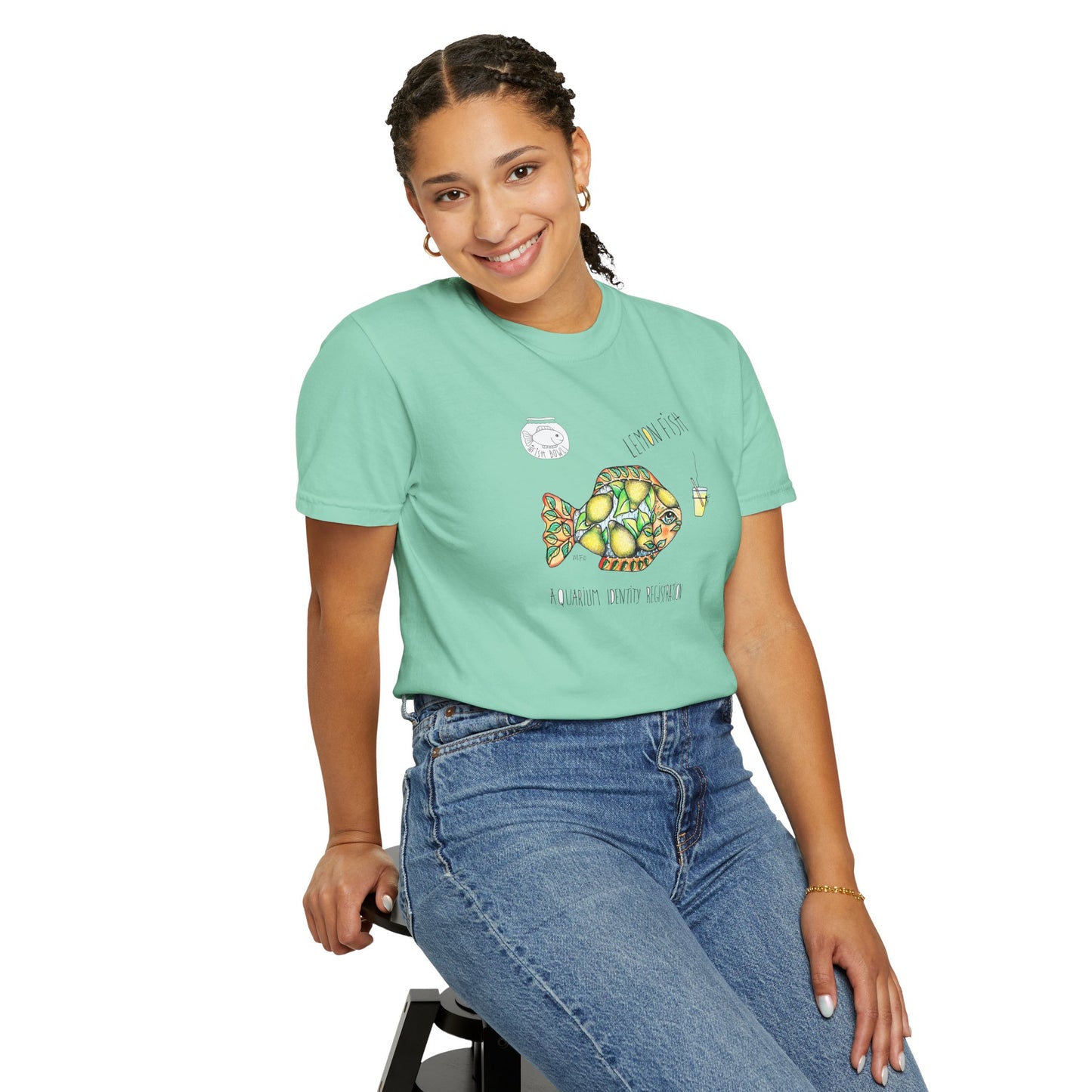 Lemon Fish Unisex T-shirt - The Fishbowl Collection by artist Marie Frederique