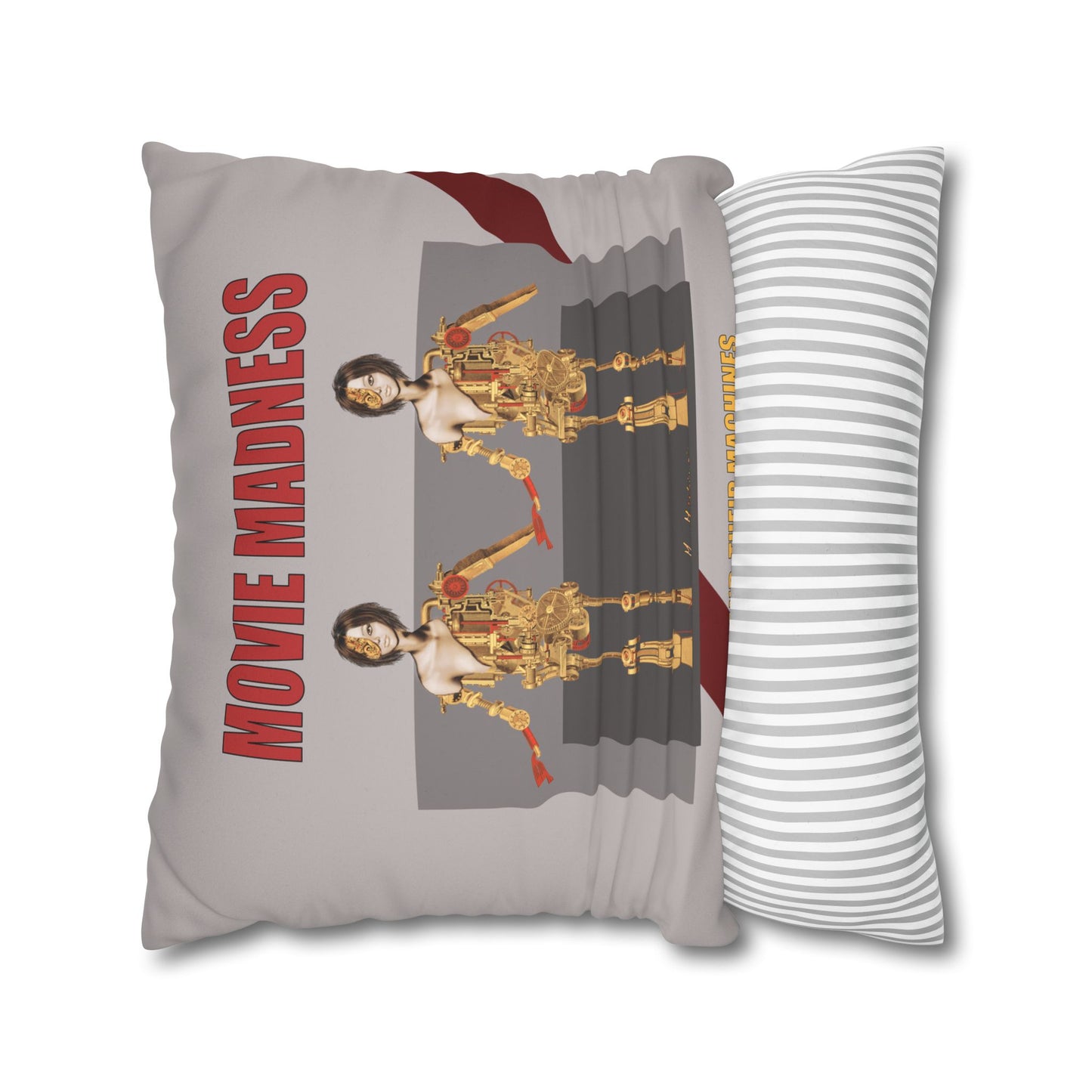 Movie Madness Faux Suede Square Pillowcase by artist Marie Frederique