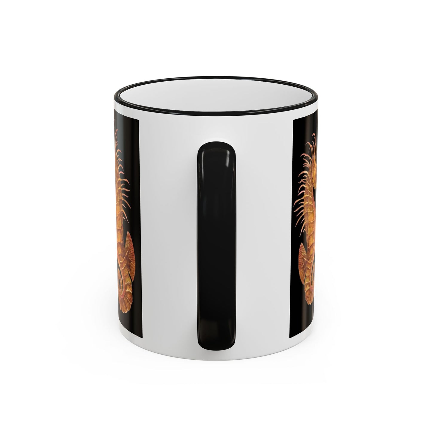 Seahorse Pod Accent Rim Mug – 11oz/15oz by artist Marie Frederique