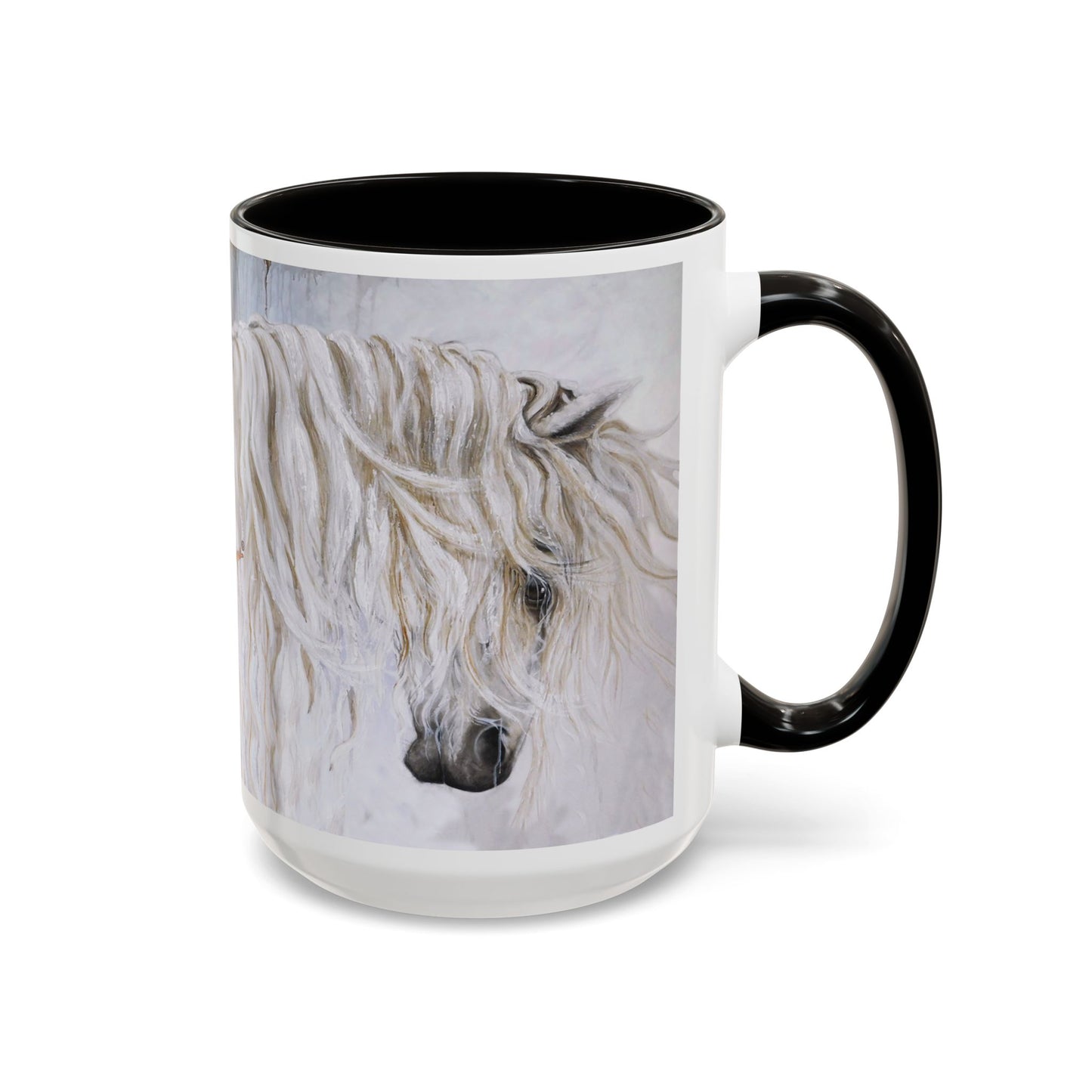 CTS - White horse with mane by Artist Marie Frederique