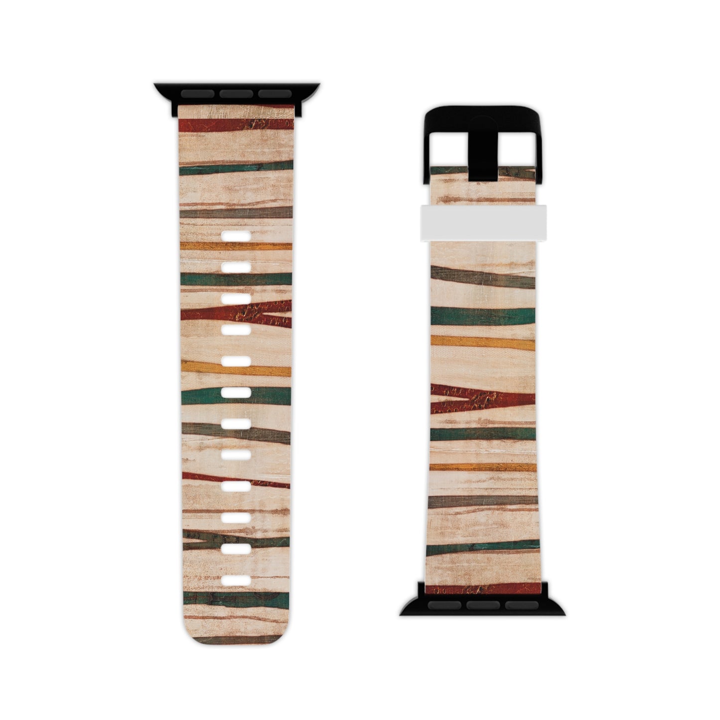 Apple, Safari stripes in muted colors - Watch Band for Apple Watch (Loop Band is white) by artist Marie Frederique