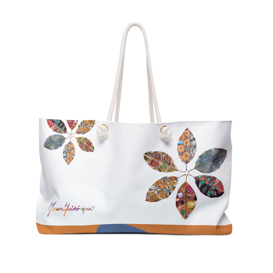 Leaves painted in a wheel, Weekender Bag by Artist Marie Frederique