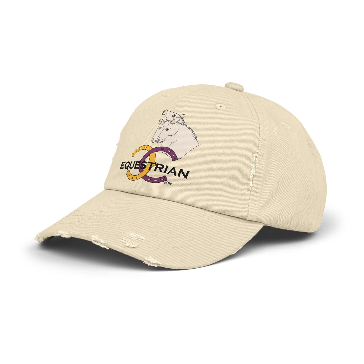 EQUESTRIAN CTS, Unisex Distressed Cap by artist Marie Frederique