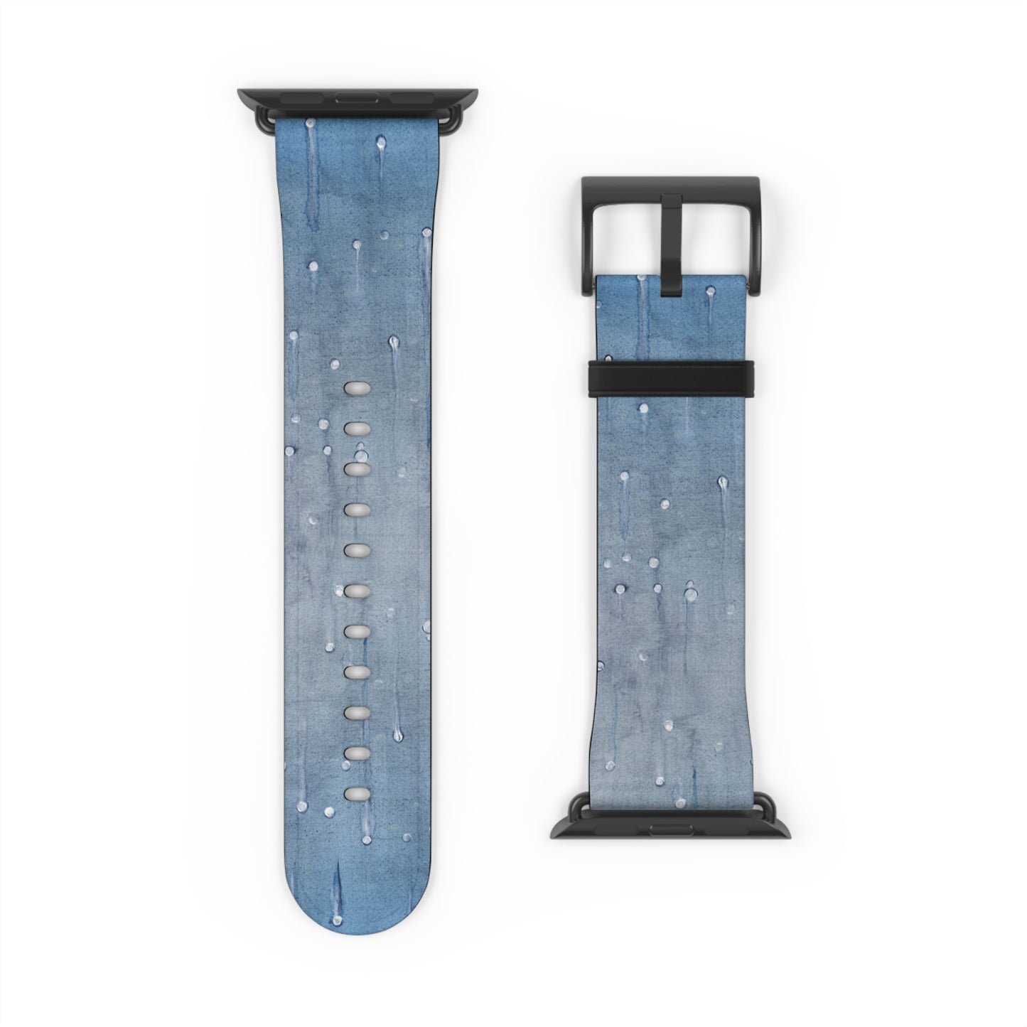 Blue Planet Series, Jean Wet look faux leather Watch Band by artist Marie Frederique