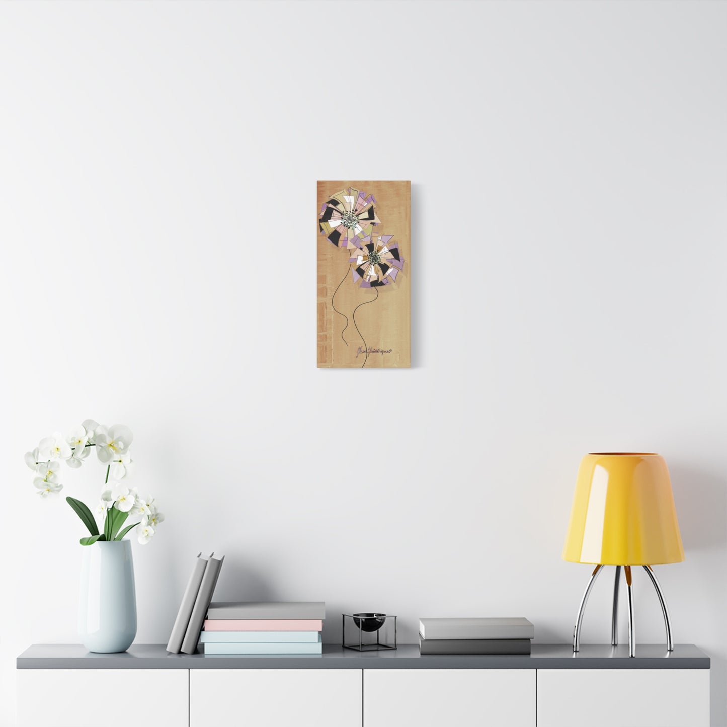 Floral Pinwheel Vertical Wall Canvas by artist Marie Frederique
