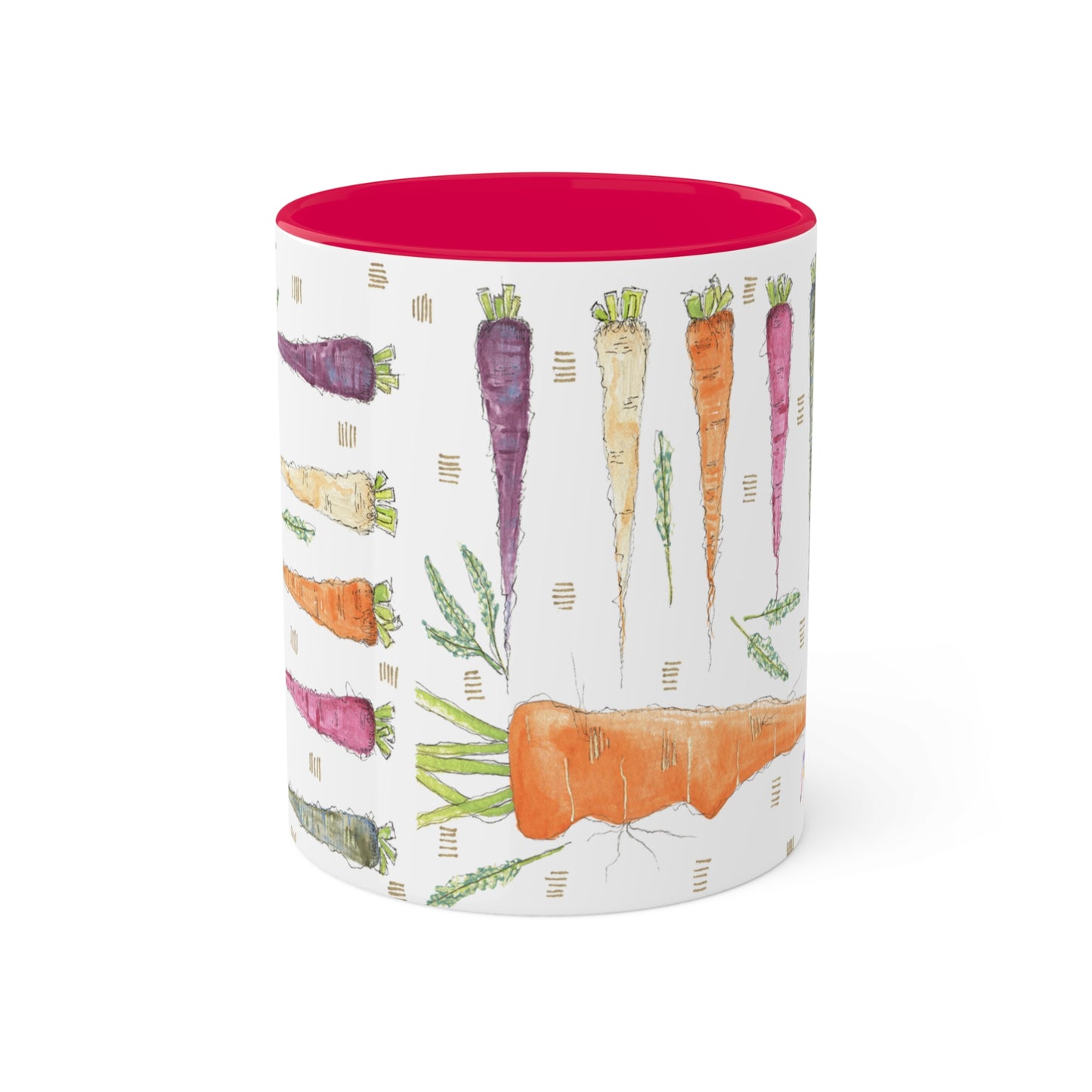 Rainbow Carrot - Colorful Mugs, 11oz in 5 colors by Artist Marie Frederique