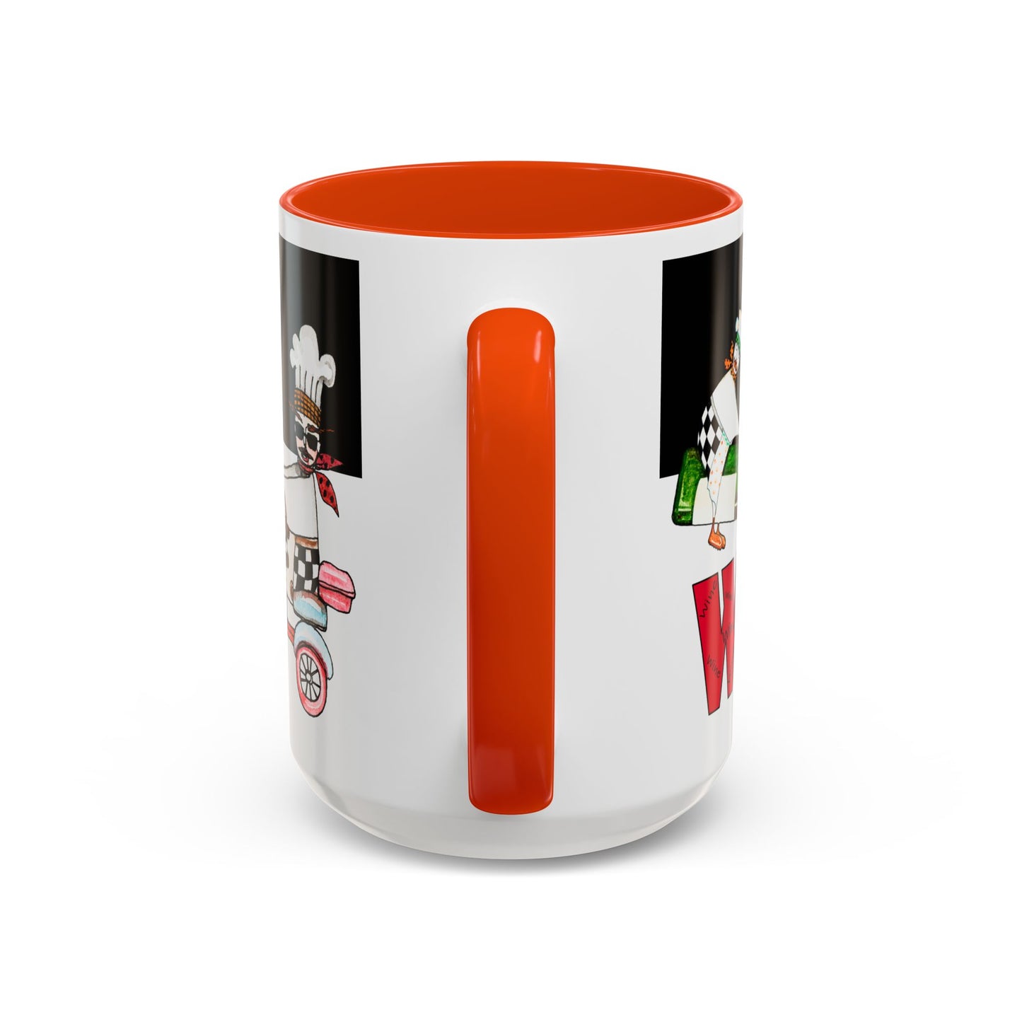 Colorful WTF Holiday Mugs by artist Marie Frederique