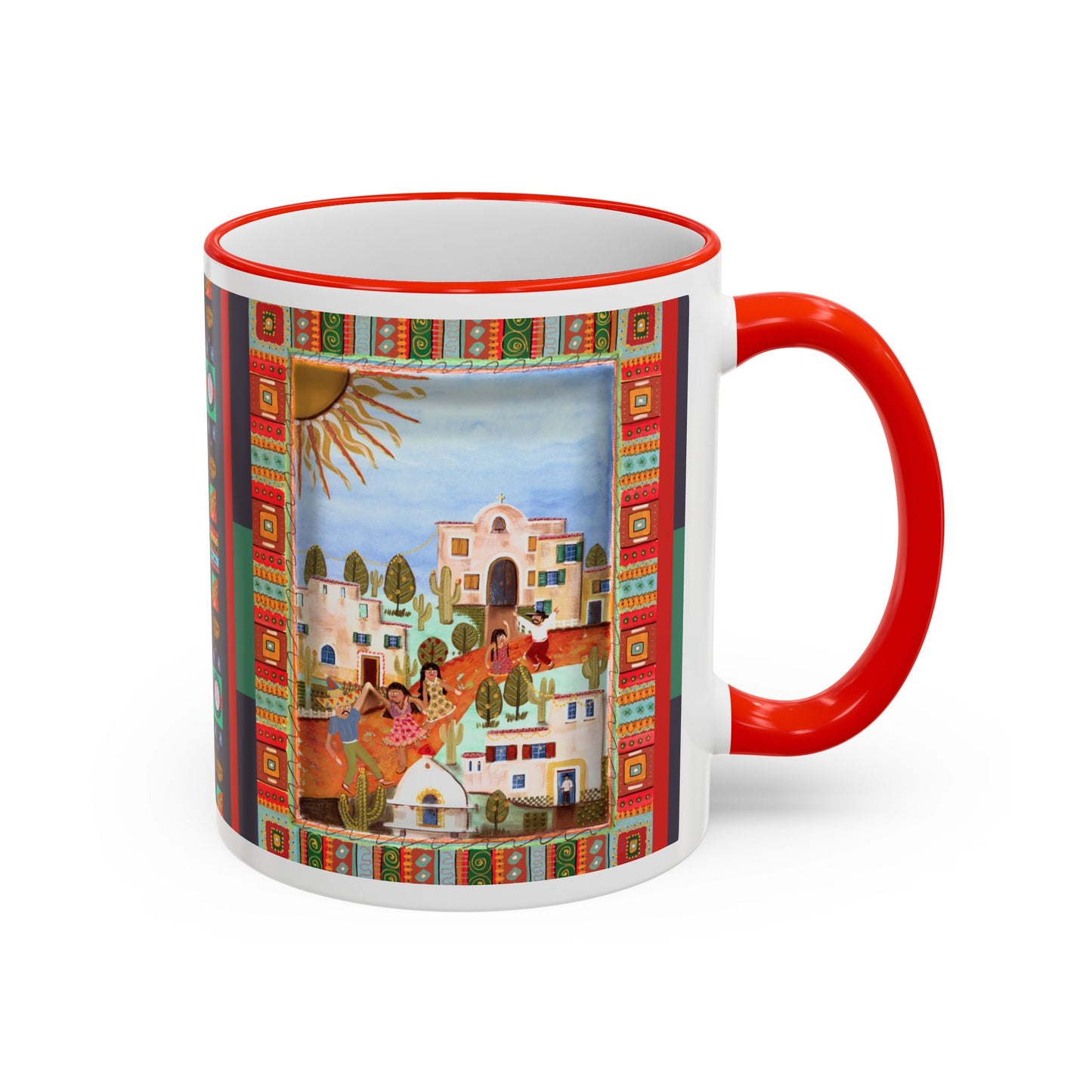 Colorful Pueblo Pattern Coffee Mug (11oz/15oz) by artist Marie Frederique
