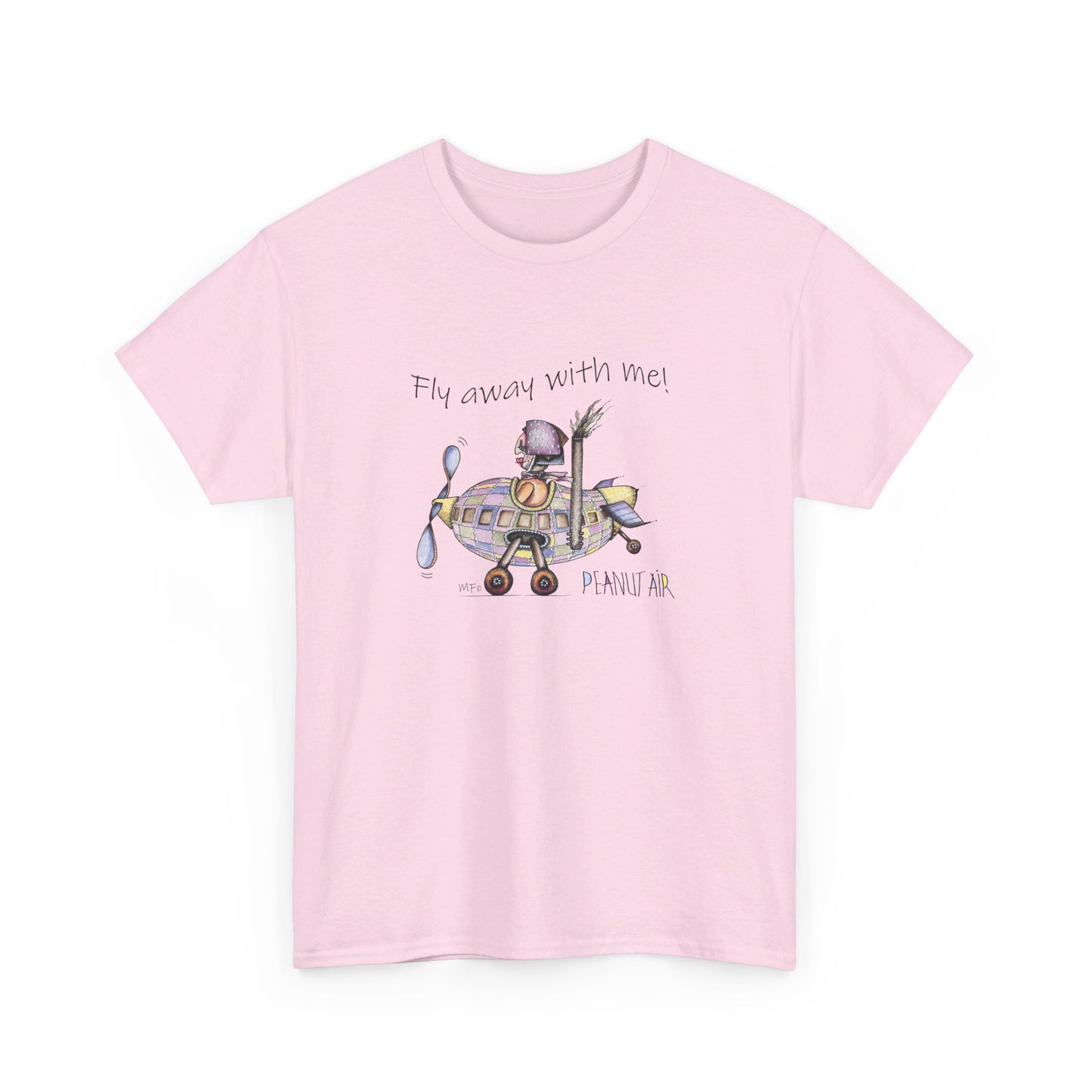 PEANUT AIR, "Fly away with me!" Unisex Heavy Cotton Tee by artist Marie Frederique (S - 5XL)