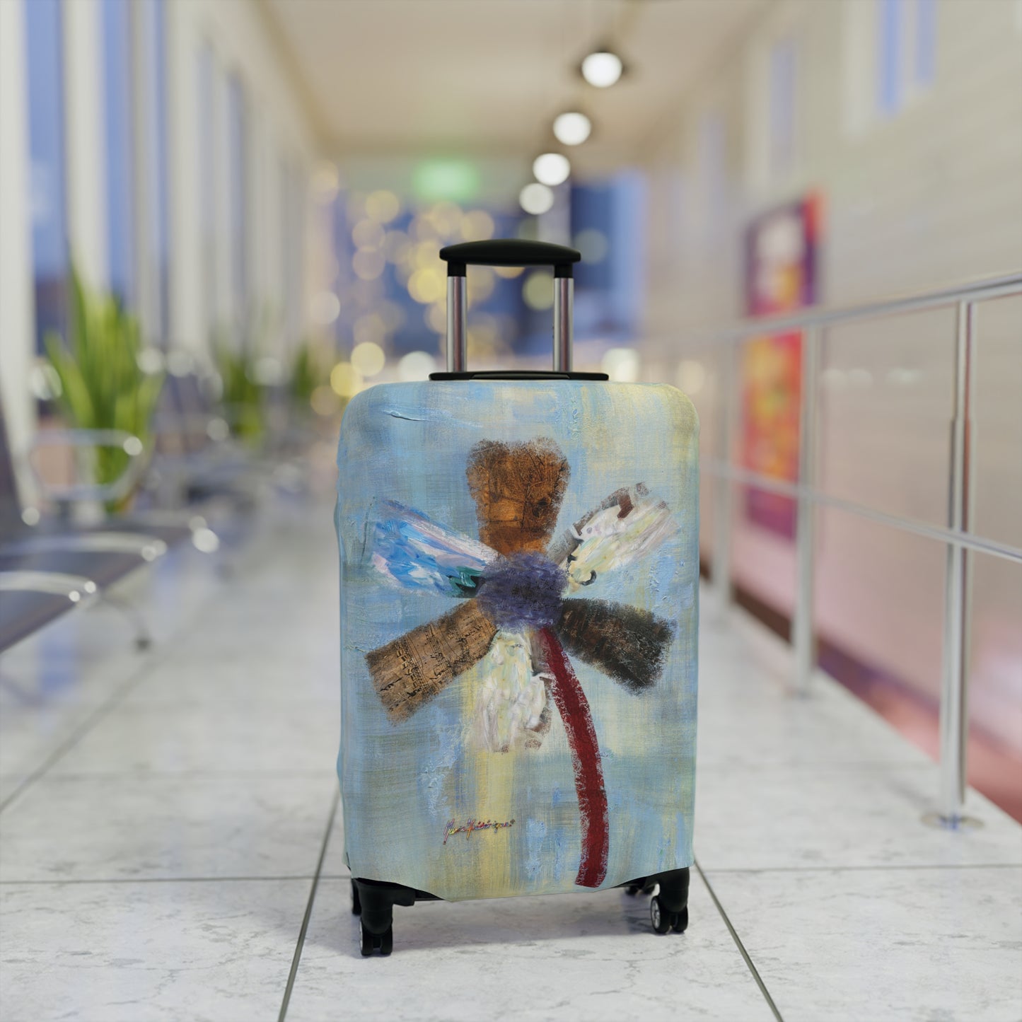 Luggage Cover, abstract flower by artist Marie Frederique