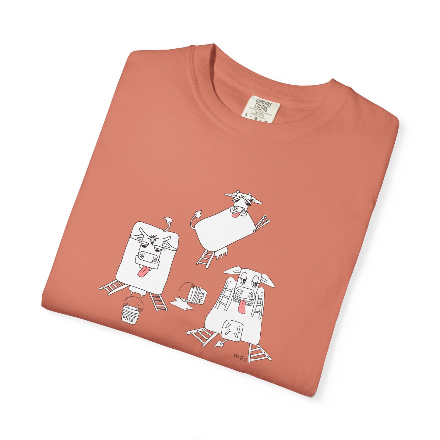 Goat milk lovers, Ranch Cow T-Shirt by artist Marie Frederique