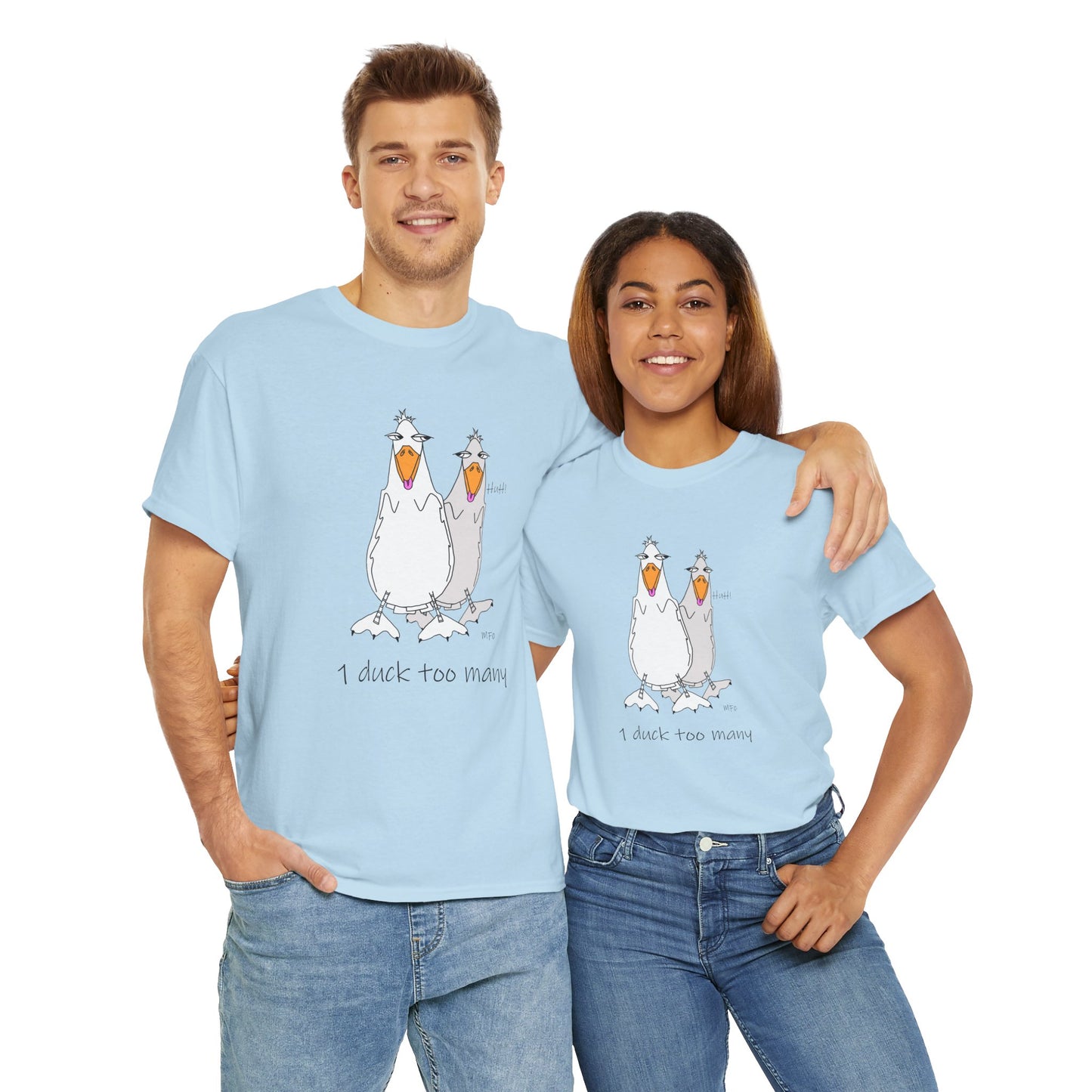 Duck lovers, 1 duck too many - Heavy Cotton Tee by artist Marie Frederique