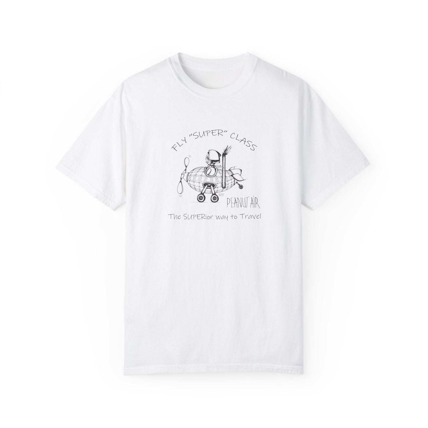 PEANUT AIR, The Superior way to travel, Unisex Garment-Dyed T-shirt by artist Marie Frederique