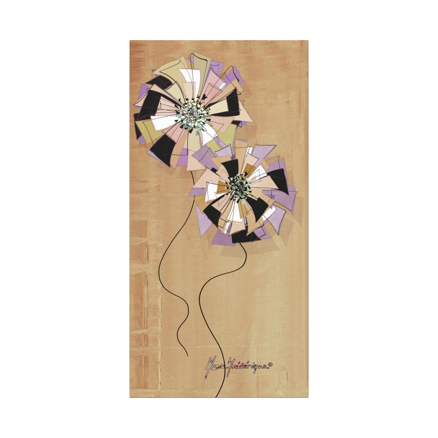 Floral Pinwheel Vertical Wall Canvas by artist Marie Frederique