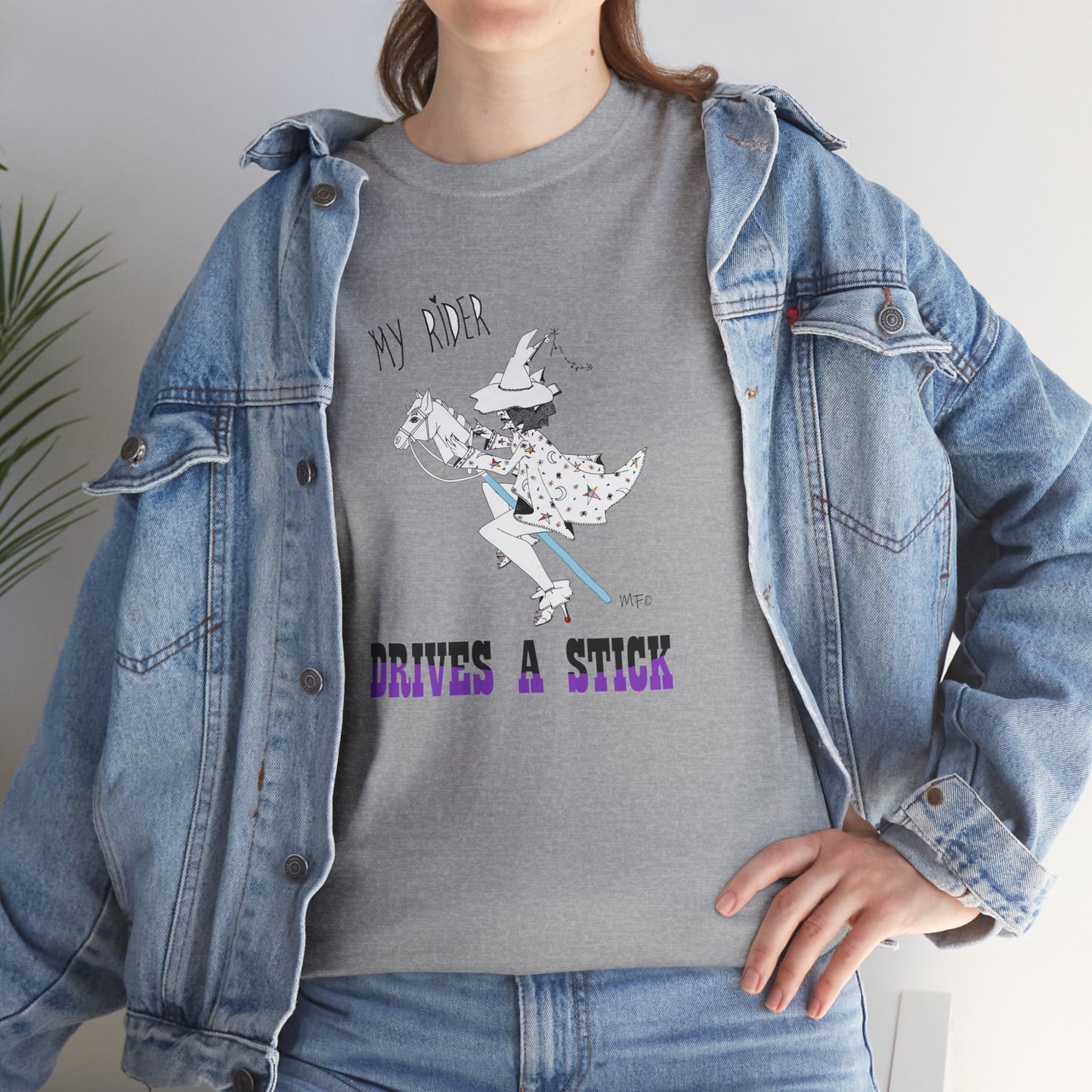 Horse riding, Halloween 'Drives a Stick' by artist Marie Frederique