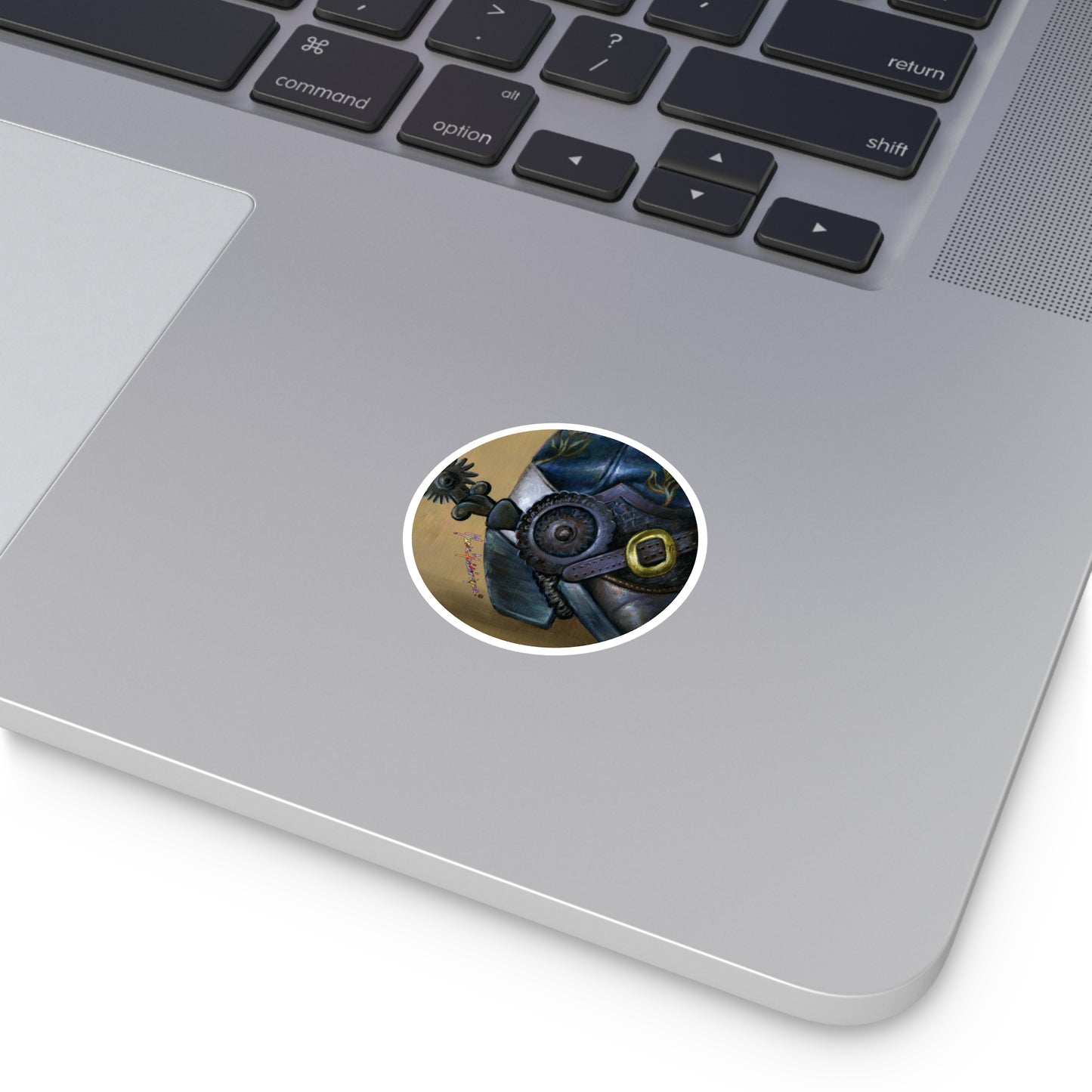Cowboy boot and spur by Artist Marie Frederique, Round Stickers, Indoor\Outdoor