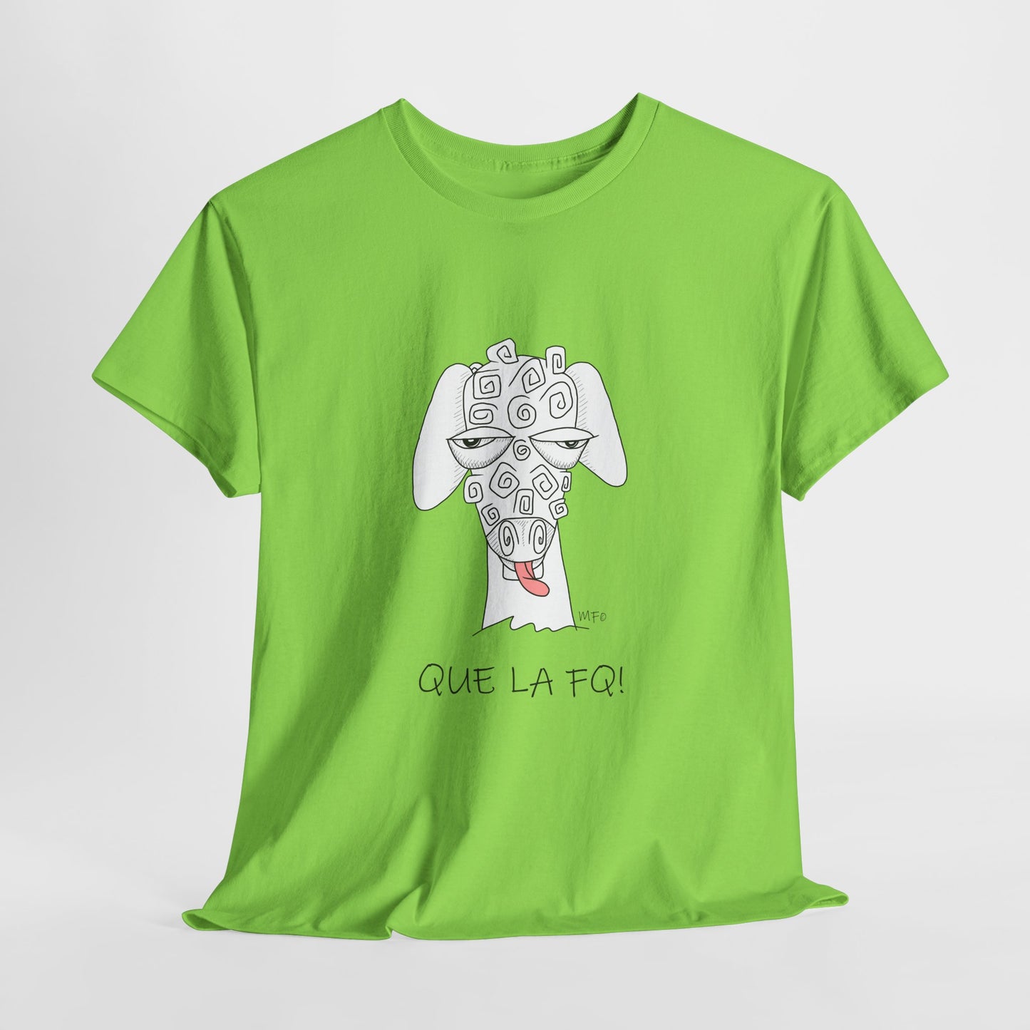 Adult Humor "QUE LA FQ!"  Sheep's face - Unisex Heavy Cotton Tee by artist Marie Frederique