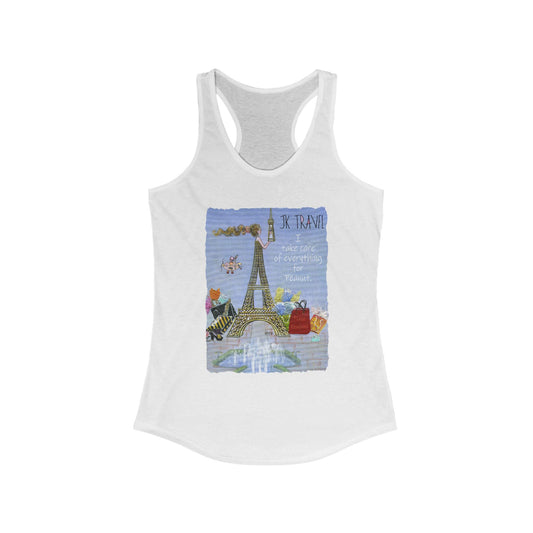 JK TRAVEL, PARIS - I take care of everything for Peanut - Women's Ideal Racerback Tank by artist Marie Frederique