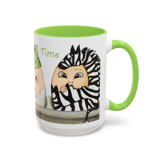 Whimsical Egg Crate 1 "Bath Time", Colorful Mug by Artist Marie Frederique