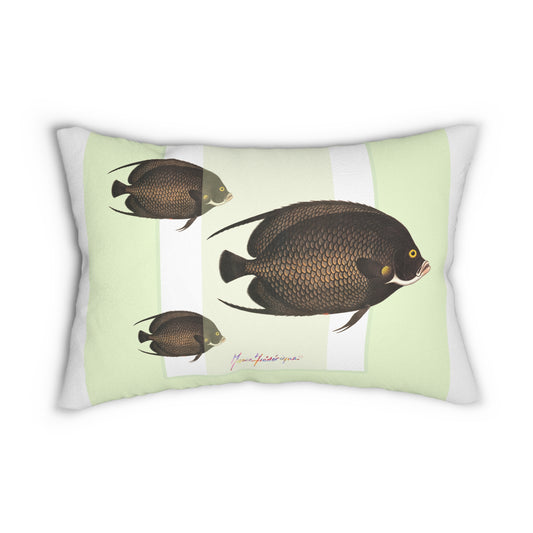 Nautical Fish Lumbar Pillow, by artist Marie Frederique